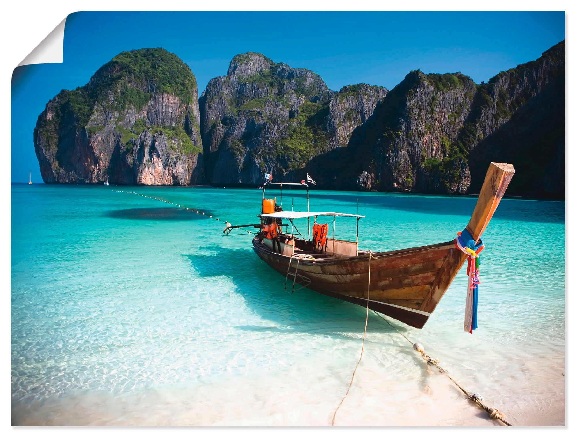 Image of Artland Poster "Maya Bay, Koh Phi Phi Leh, Thailand" Boote & Schiffe 1 Stk. tlg. ohne Rahmen