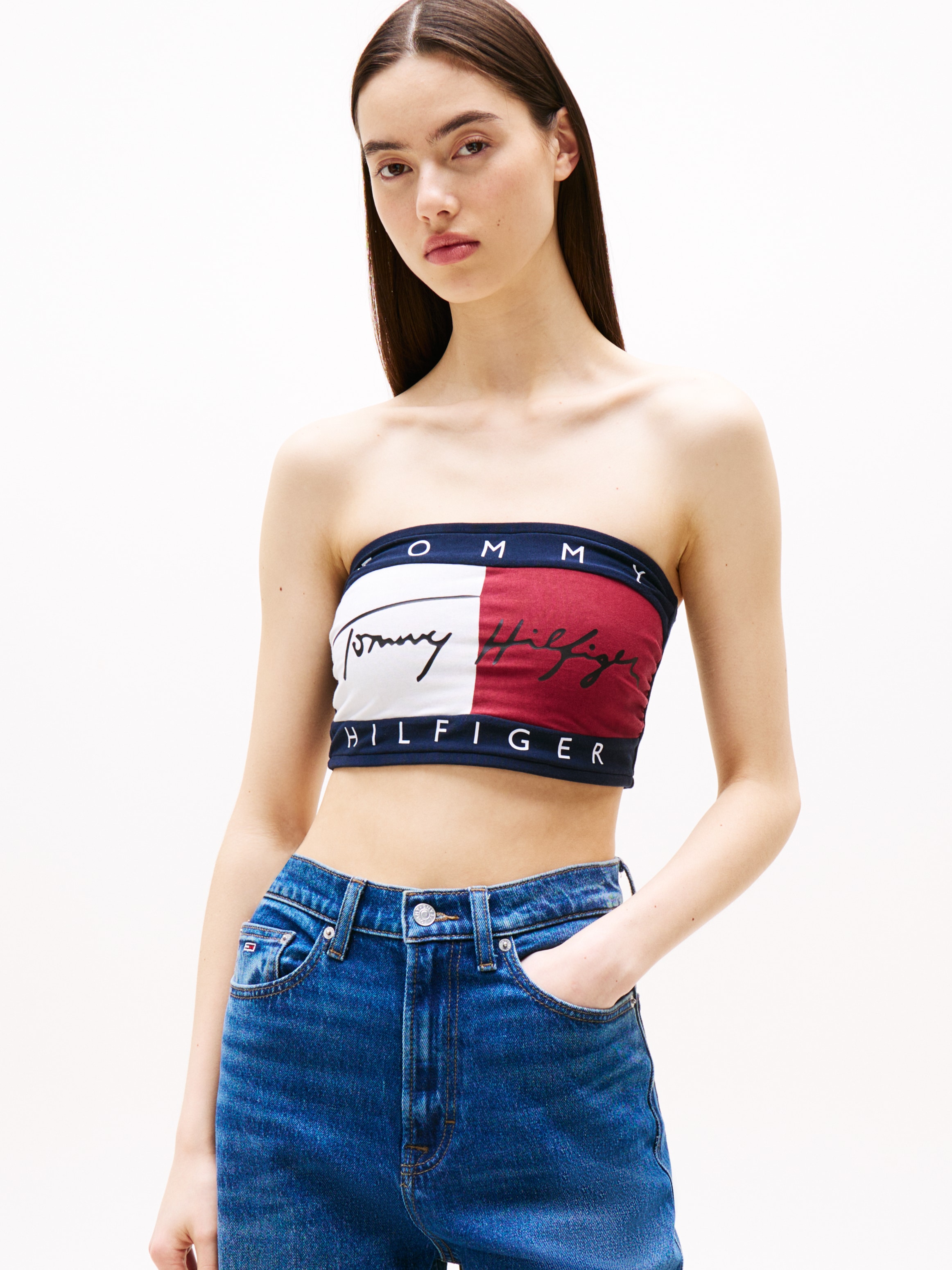 Image of Tommy Hilfiger Underwear Bandeau-BH "Iconic Aliyah RnB BANDEAU Colorblock" casual, körpernah, Baumwollmix