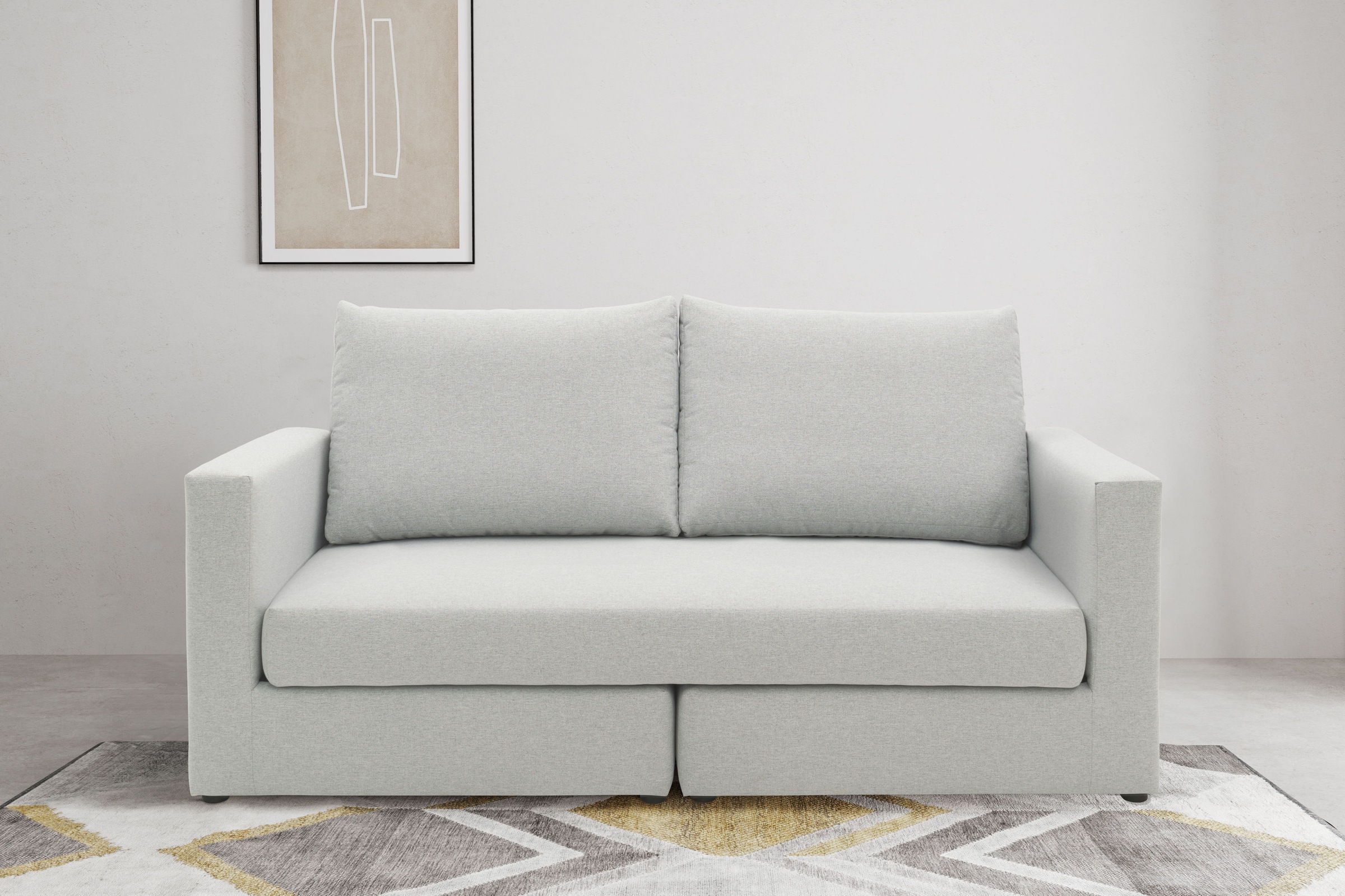Image of DOMO collection 2-Sitzer "Bibury, modernes Sofa, B/T/H: 178/80/90 cm" Sitzfläche mit Federkern, inkl. 2 Rückenkissen