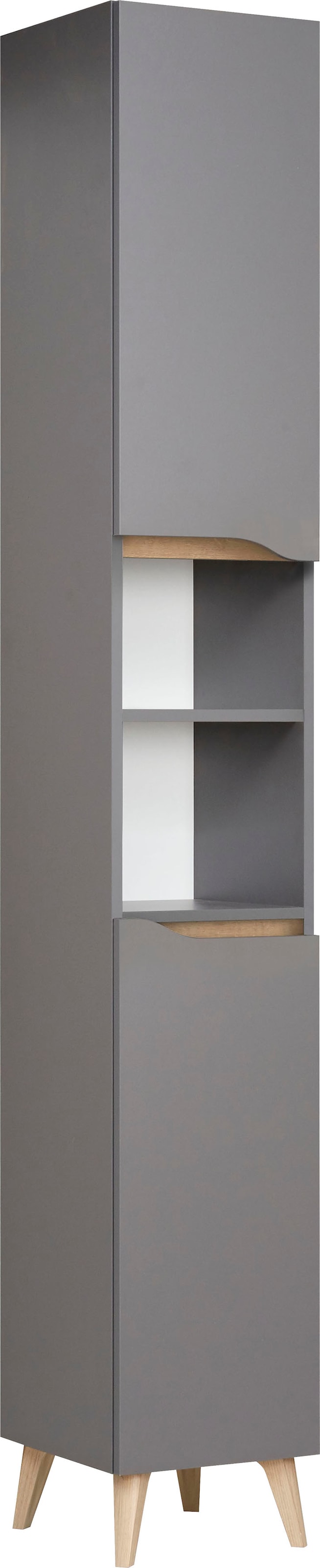 Saphir Armoire haute »Quickset Badschrank 30 cm breit, 2 Türen, 1 Nische, 2 Einlegeböden« Armoire haute de salle de bain avec amortisseur de porte, sans poignées
