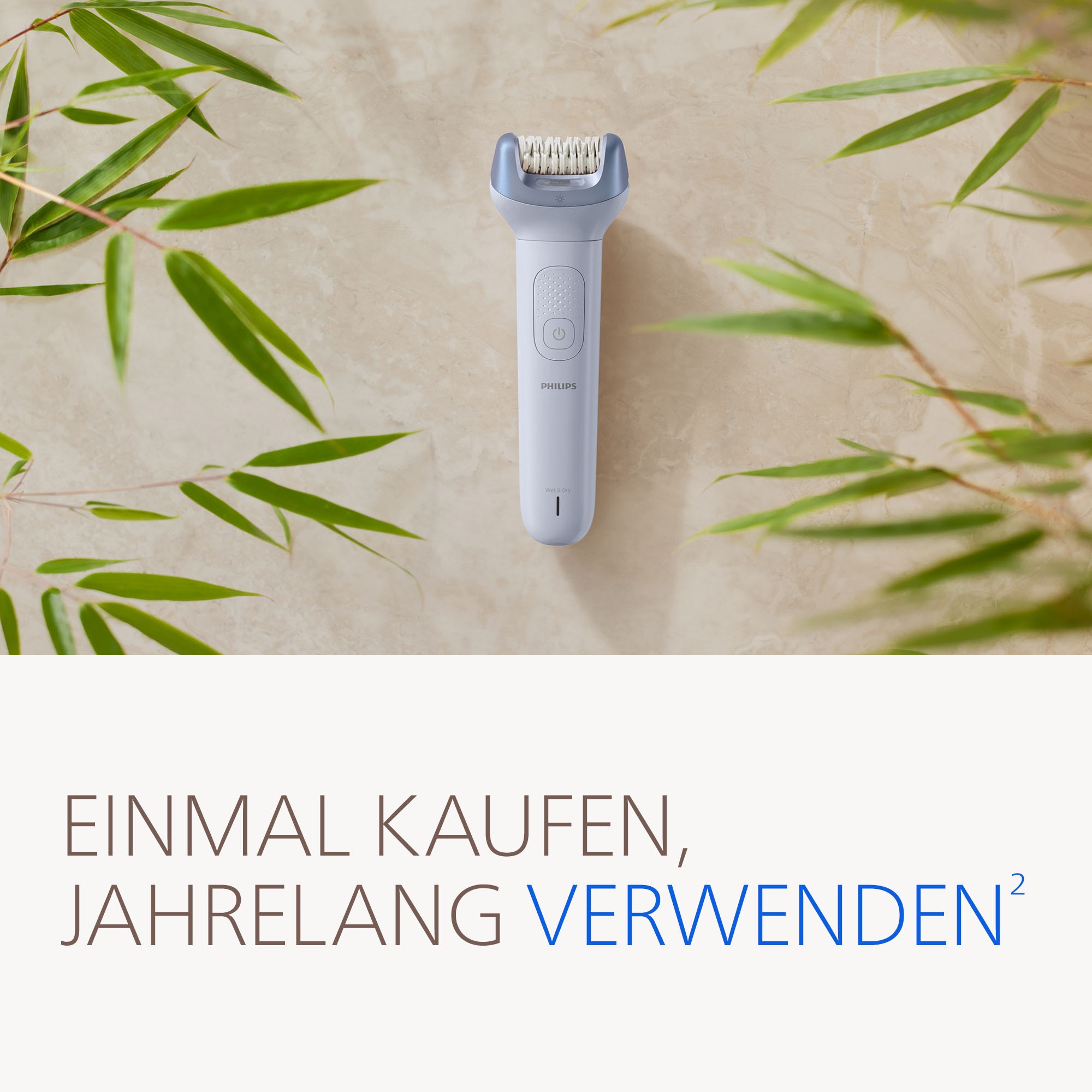 Philips Épilateur »Series 8000 BRE708/00« 2 cuis Aufsätze nass und trocken verwendbar, mit 2 Geschwindigkeitsstufen