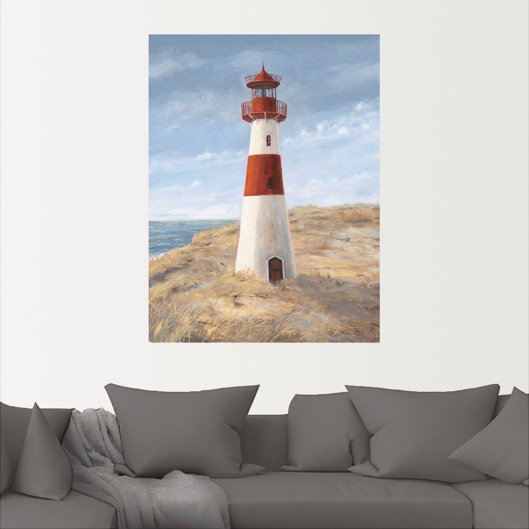 Artland Wandbild »Leuchtturm I«, Gebäude, (1 St.), als Alubild, Outdoorbild, Leinwandbild, Wandaufkleber, versch. Grössen