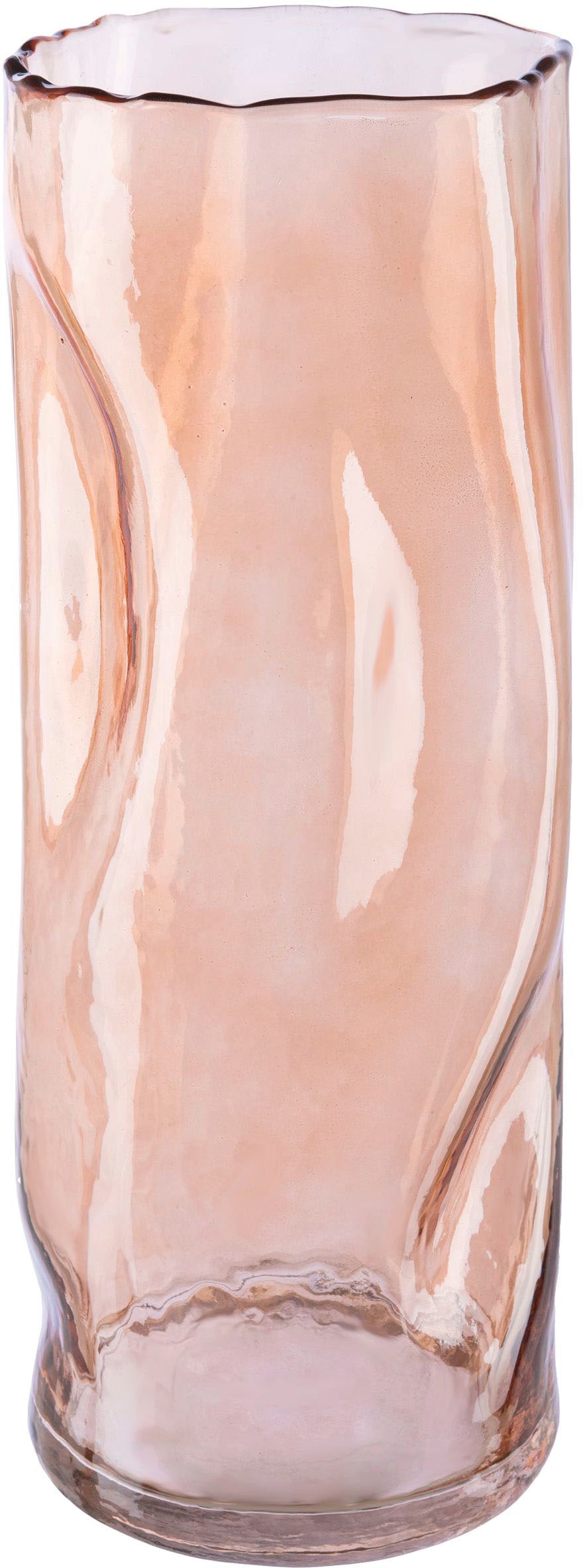 ♕ Leonique Höhe 30 Tischvase ca. Design, St.), cm im »Blumenvase versandkostenfrei Caline«, auf aus Crunch- Glas, Vase (1