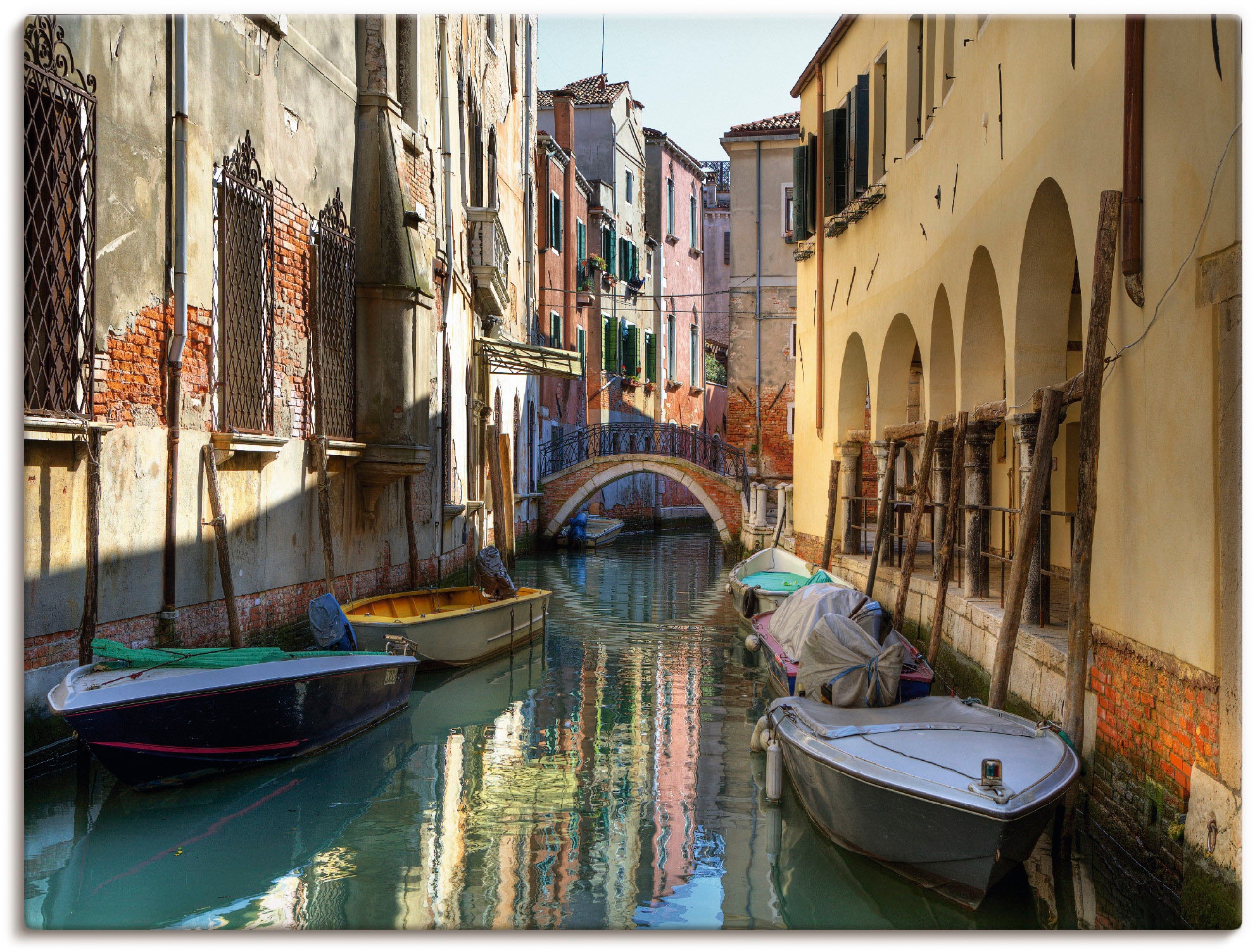 Artland Wandbild »Boote auf Kanal in Venedig«, Italien, (1 St.), als Alubild, Outdoorbild, Leinwandbild, Poster in verschied. Grössen