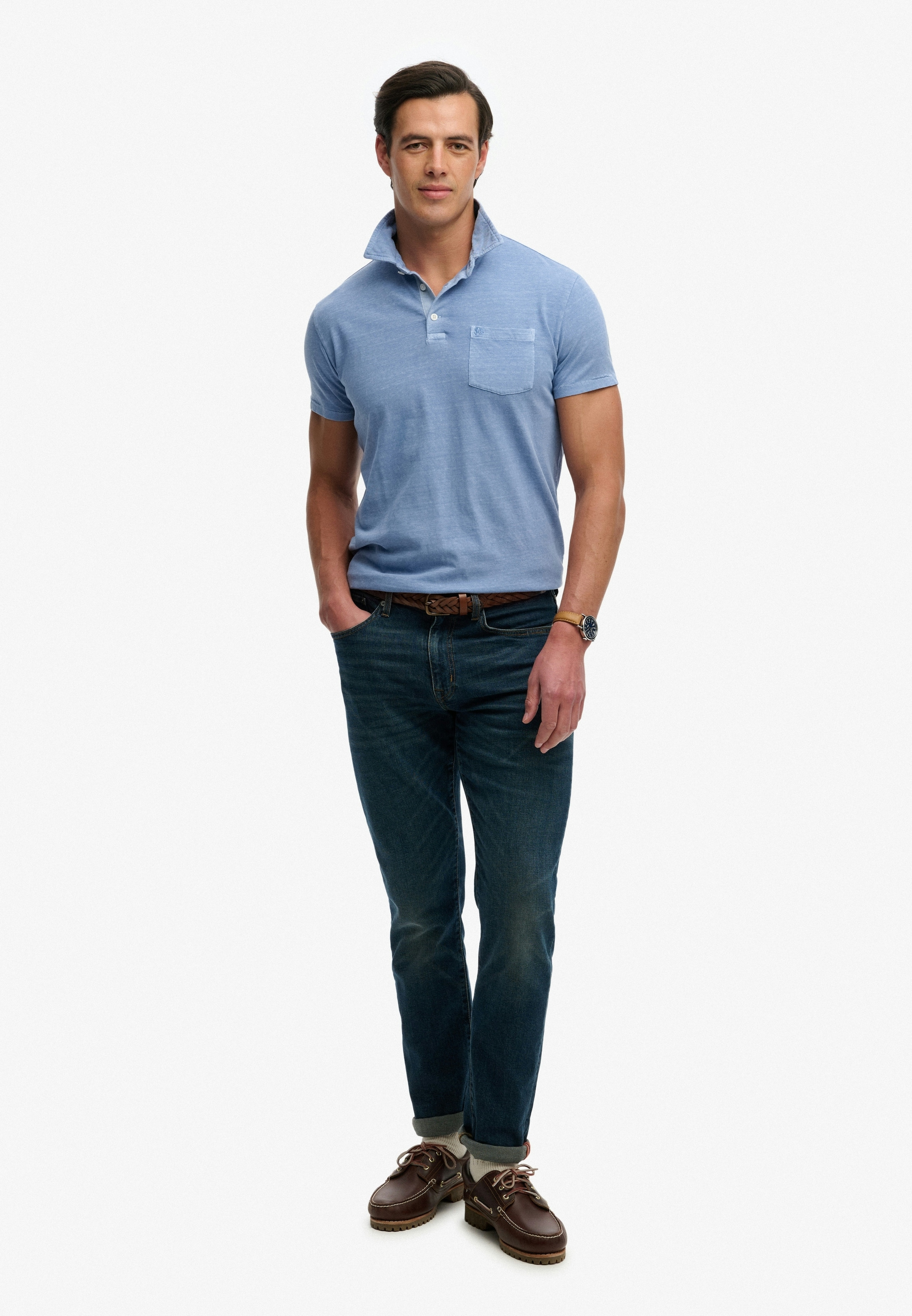 Superdry Polo »CLASSIC COTTON LINEN POLO« en superbe mélange coton-lin