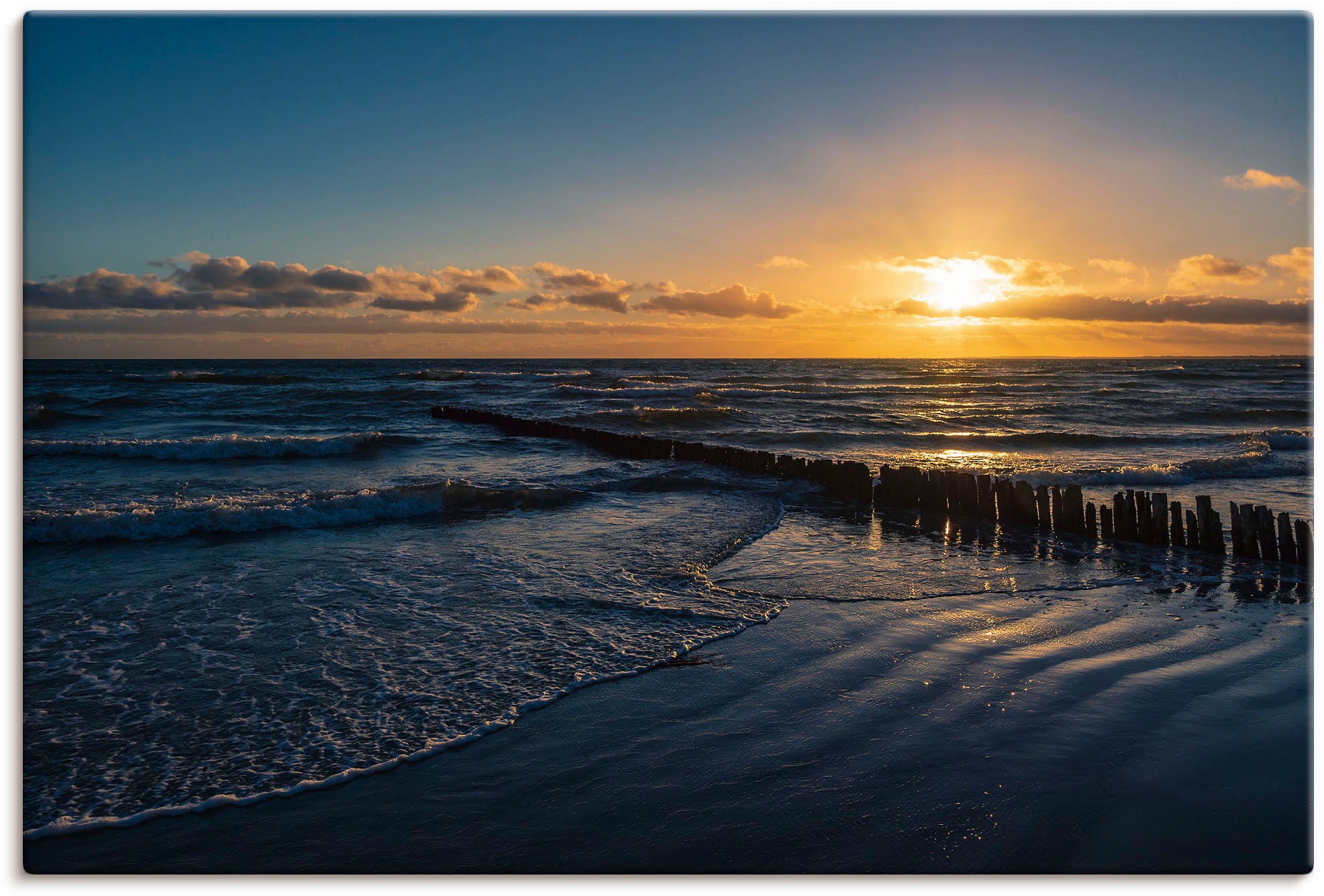 Image of Artland Wandbild »Ostseeküste auf der Insel Moen Dänemark«, Bilder vom Sonnenuntergang & -aufgang (1 Stück), in vielen Grössen & Produktarten - Alubild / Outdoorbild, Leinwandbild, Poster, Wandaufkleber / Wandtattoo auch für Badezimmer geeignet bei Ackerm