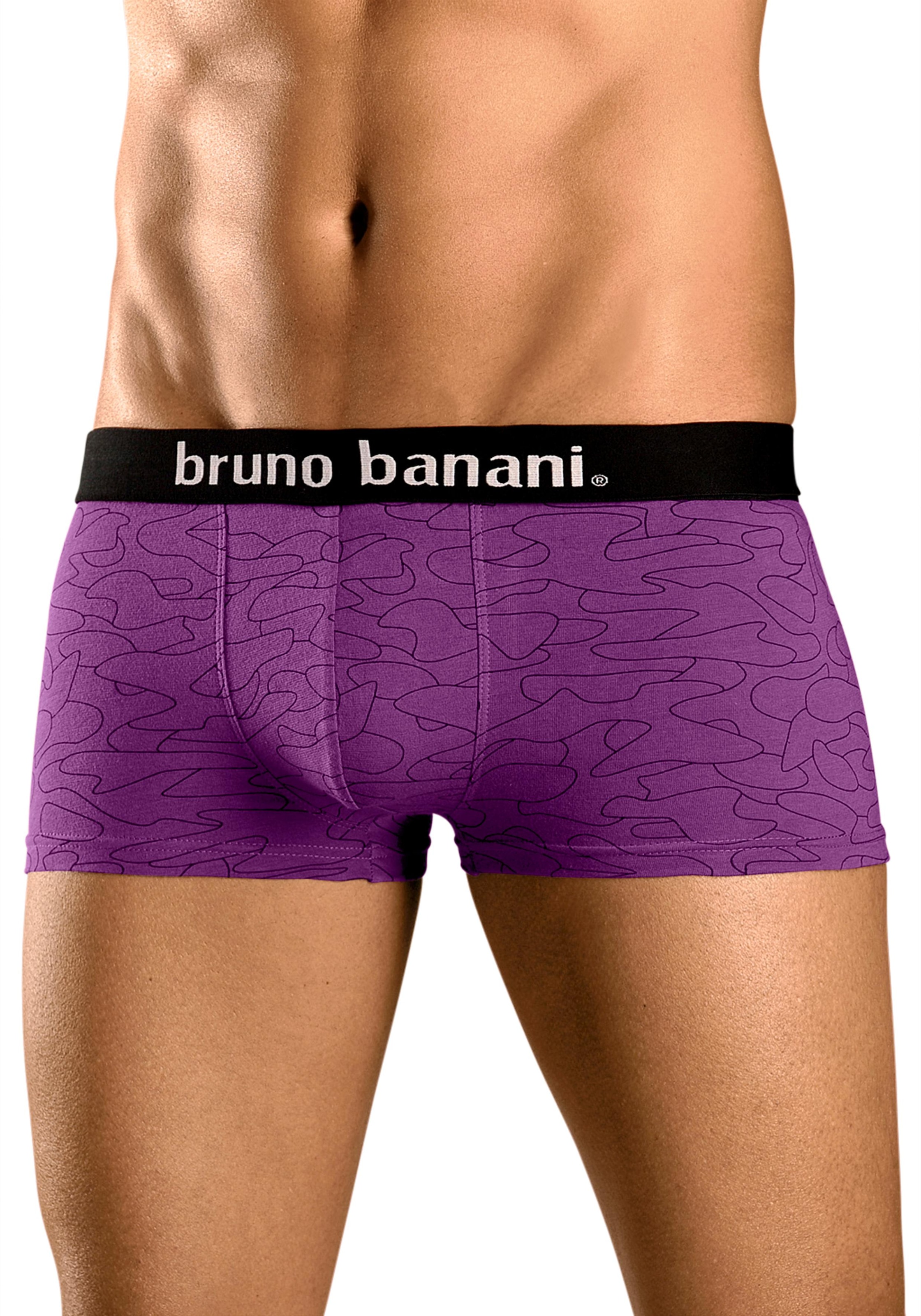 Bruno Banani Hipster, (Packung, 4 St.), knapp sitzende Boxershorts in uni oder gemustert aus Baumwollmischung