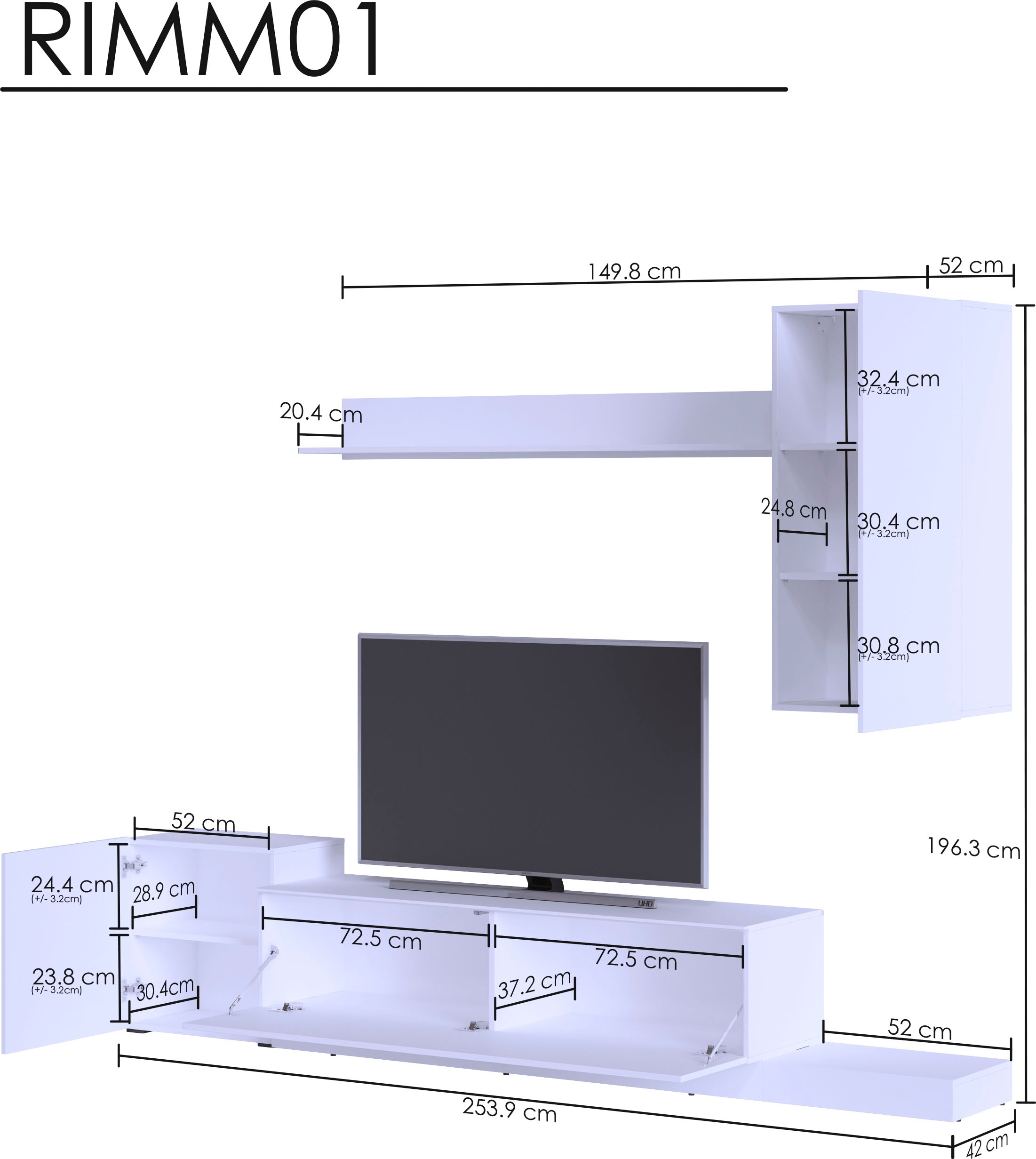 Home affaire Wohnwand »Rimini« Set, 4 Stk. tlg.