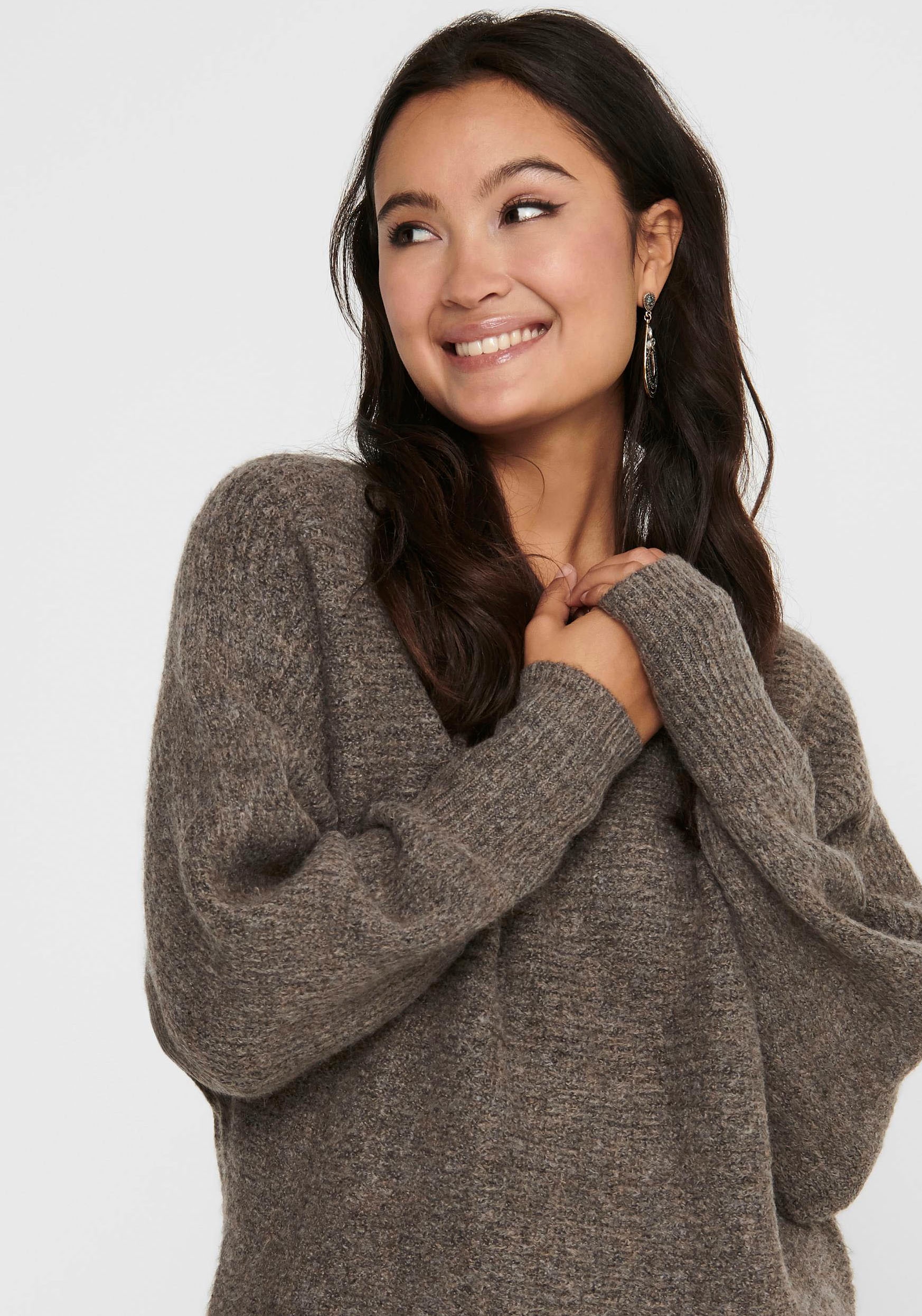 ONLY Strickpullover »ONLDANIELLA L/S PULLOVER KNT NOOS« Materialmix, regular fit