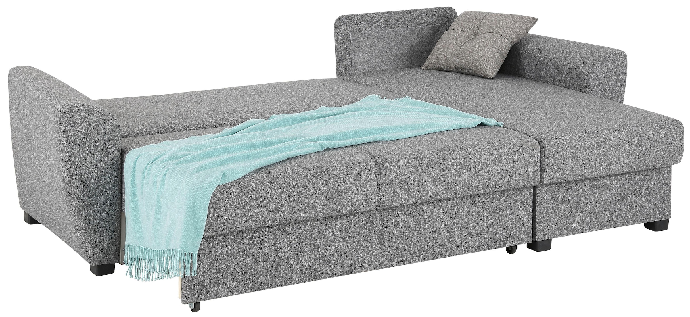 Home affaire Ecksofa »Quin L-Form« mit Bettfunktion, Bettkasten und Zierkissen, mit Federkern