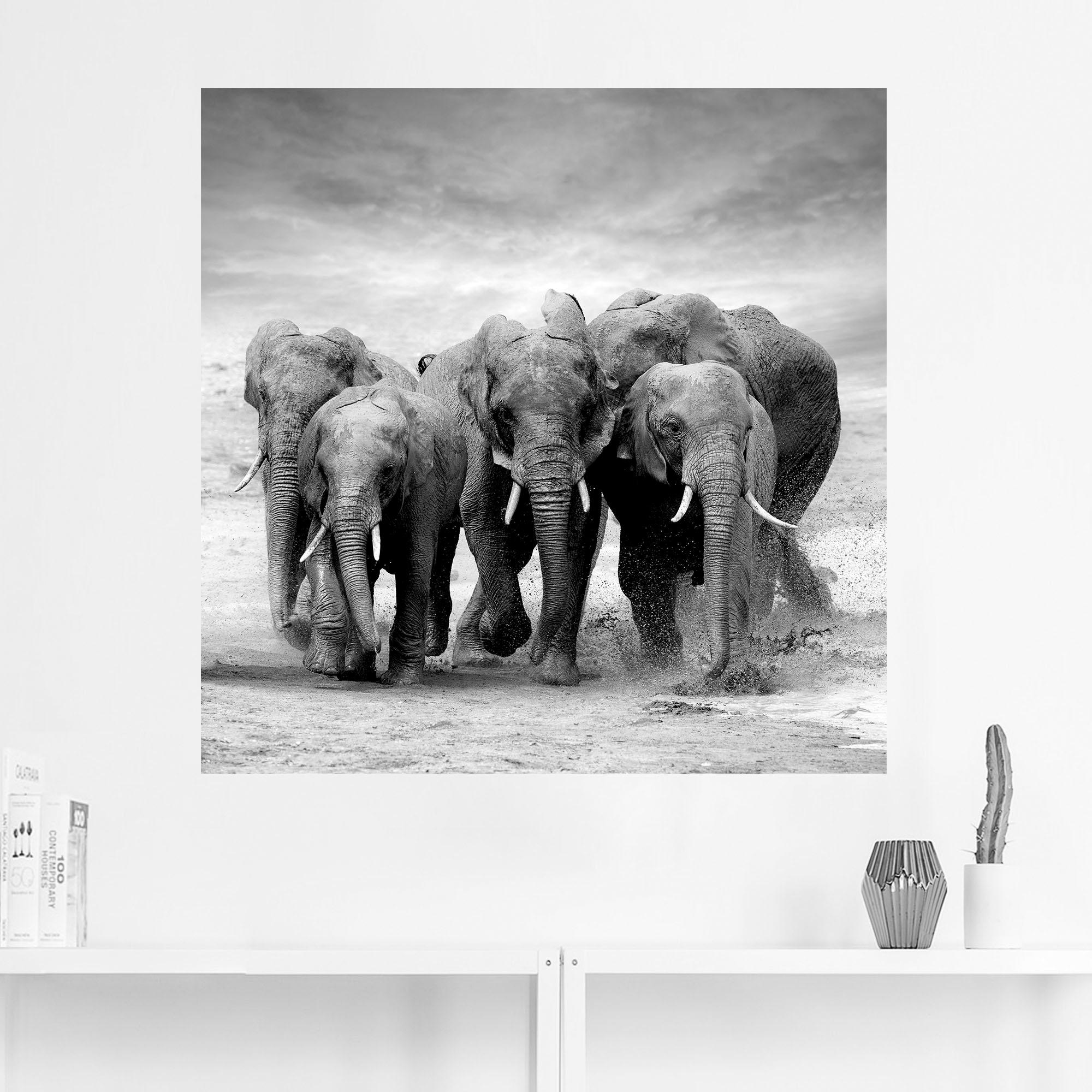 Artland Wandbild »Elefanten«, Wildtiere, (1 St.), als Leinwandbild, Poster, Wandaufkleber in verschied. Grössen