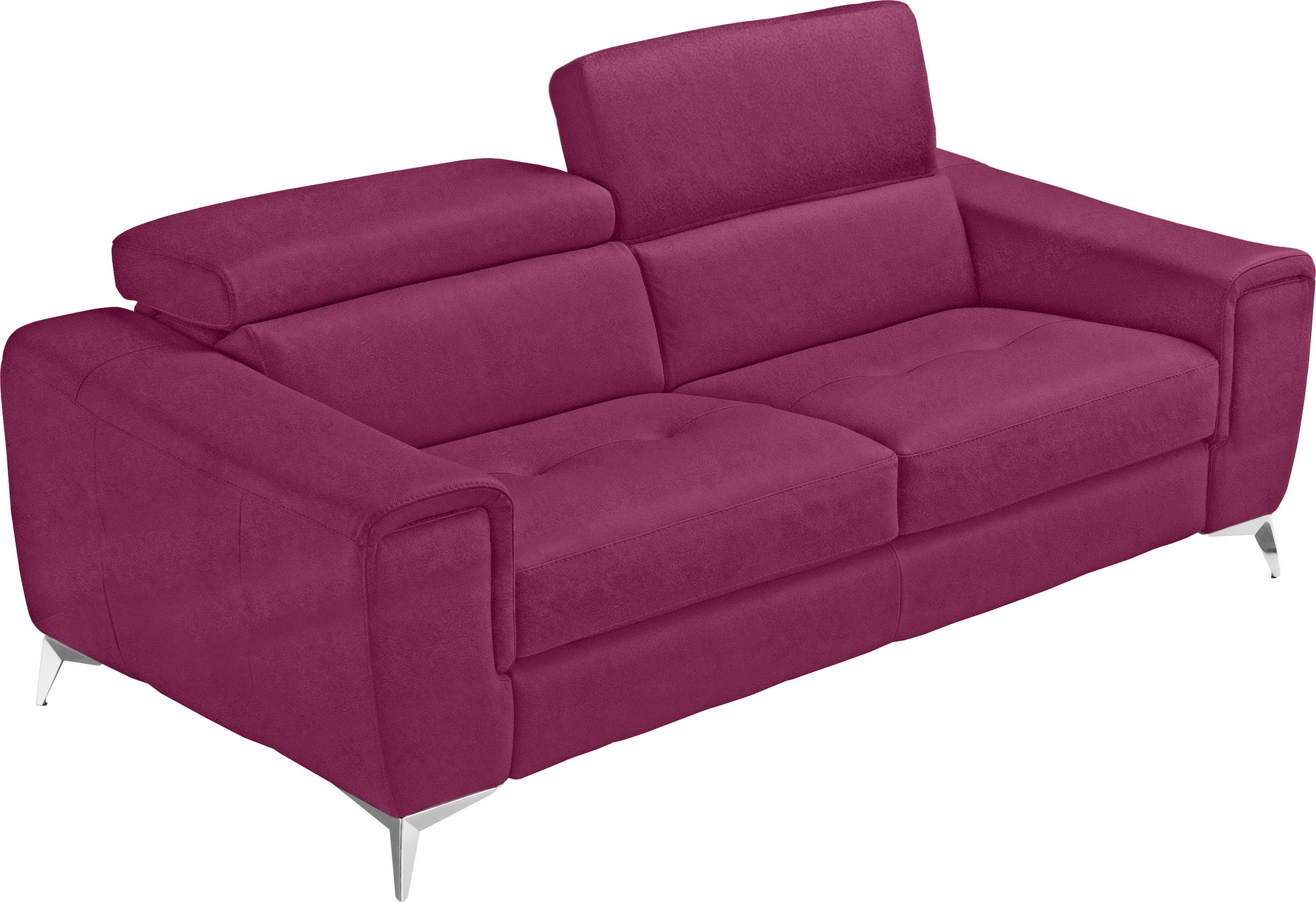 Image of Egoitaliano 2,5-Sitzer "Francine, Designsofa, Loungesofa, Breite 213 cm, Fussfarbe chrom" Designfuss, Luxus-Microfaser BLUSH, fuchsia