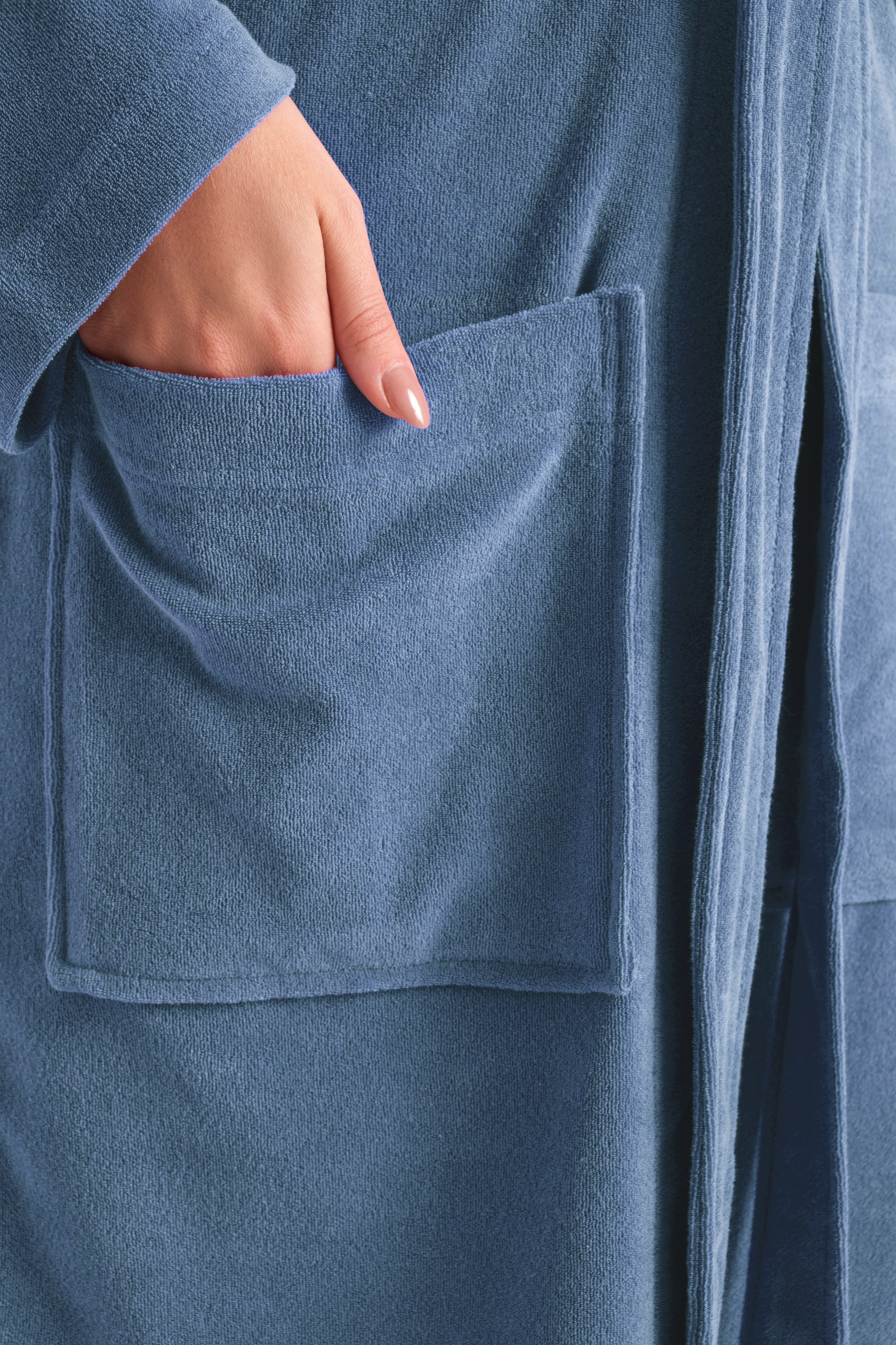 GOODproduct Damenbademantel »Jule, ideal für Sauna & Spa, Hotelbademantel, Morgenmantel« 1 Stk. einfarbiger Leichtfrottier-Bademantel, hoher Baumwollanteil, XS-4XL