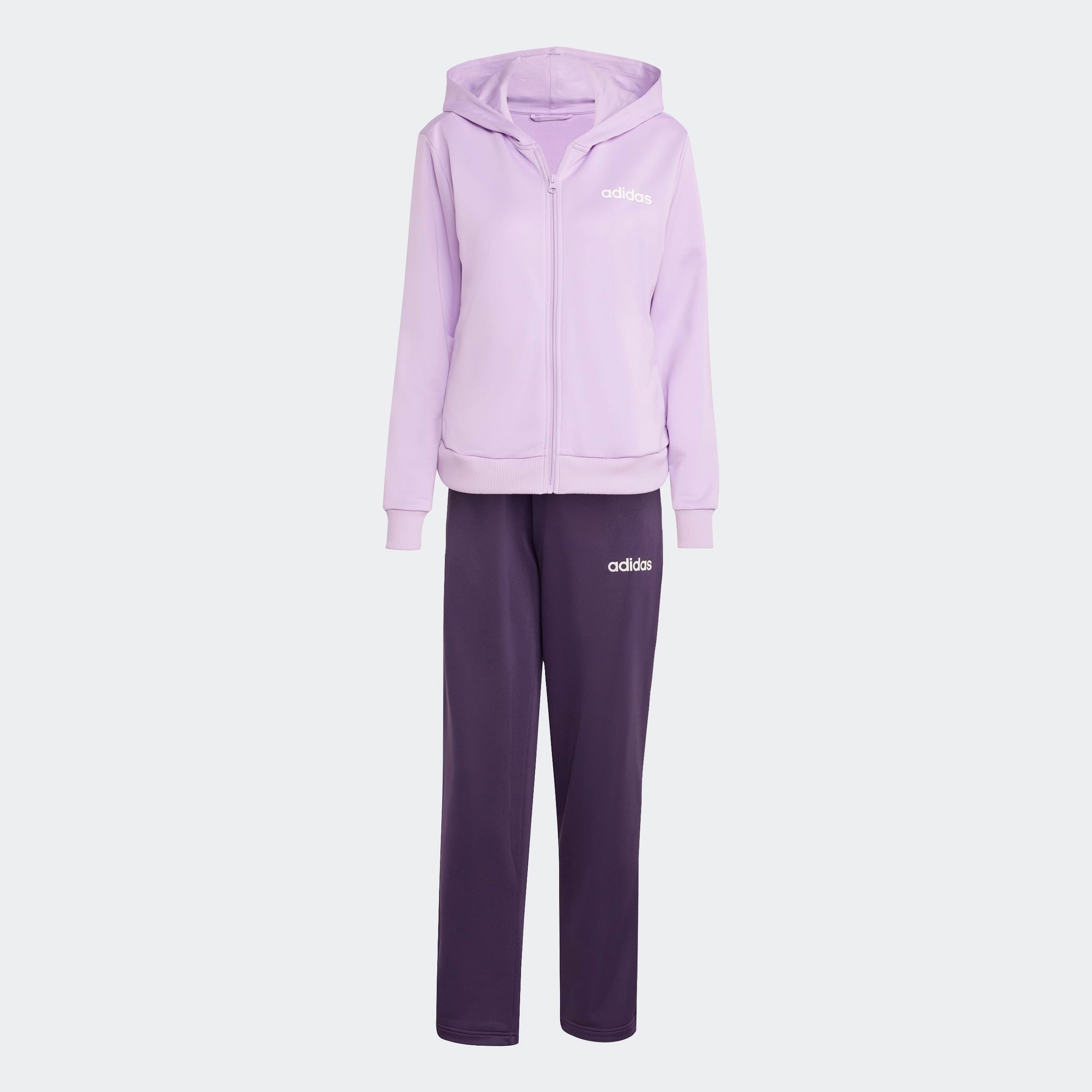 adidas Sportswear Trainingsanzug »W LINEAR TS«, (2 tlg.), Trainingsjacke mit Kapuze, Tracksuit