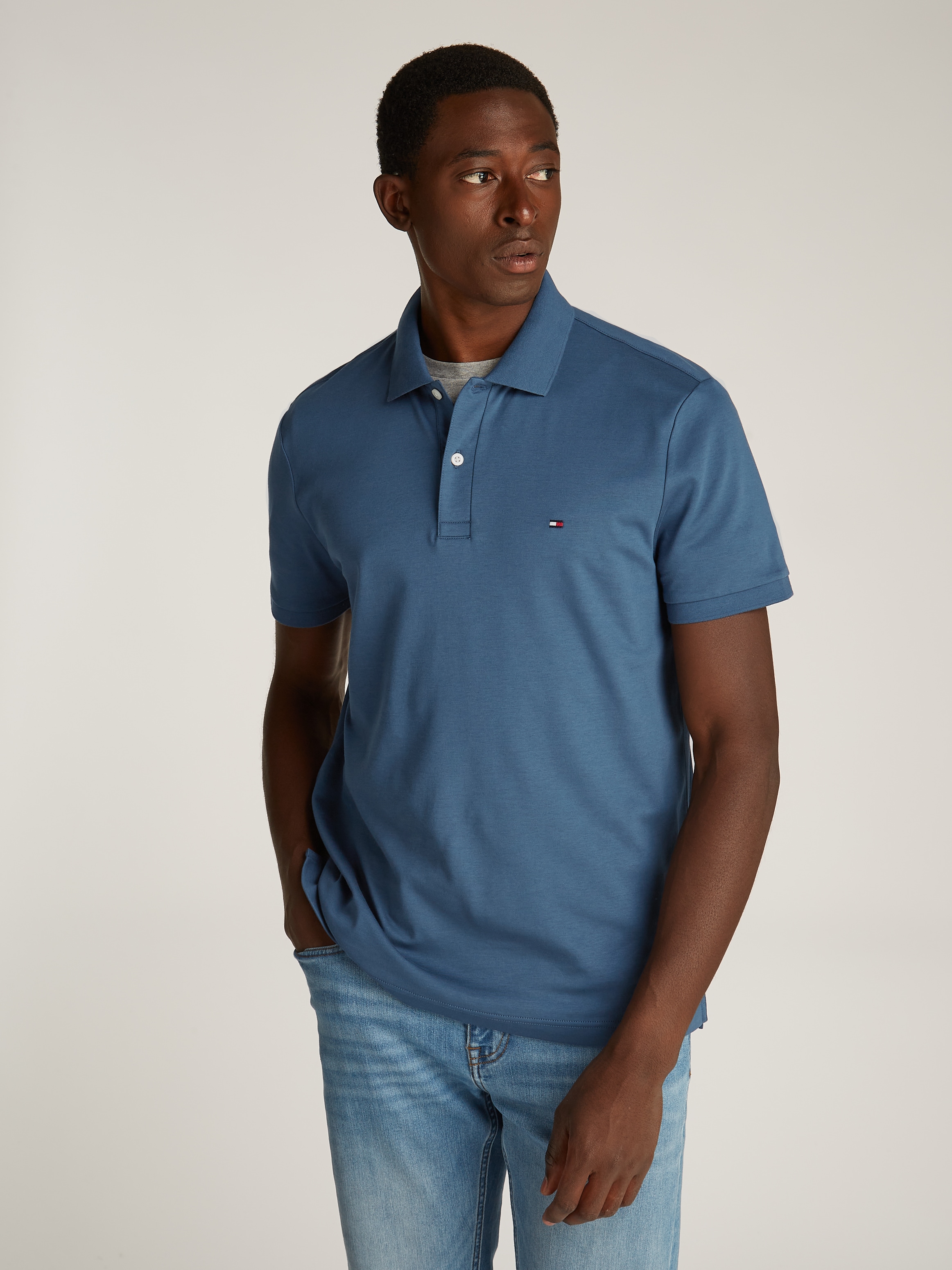 Image of Tommy Hilfiger Poloshirt "LIQUID COTTON REGULAR SEASONAL" mit Logostickerei