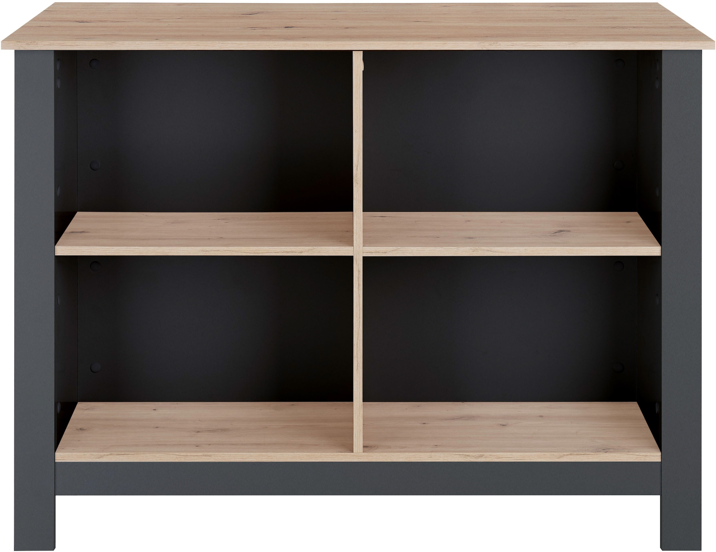 BASIC by Balculina Ilot de cuisine »Sugar Kücheninsel, Kücheninsel BxHxT 124x90x75« largeur 124 cm, revêtement mélaminé, 4 compartiments ouverts