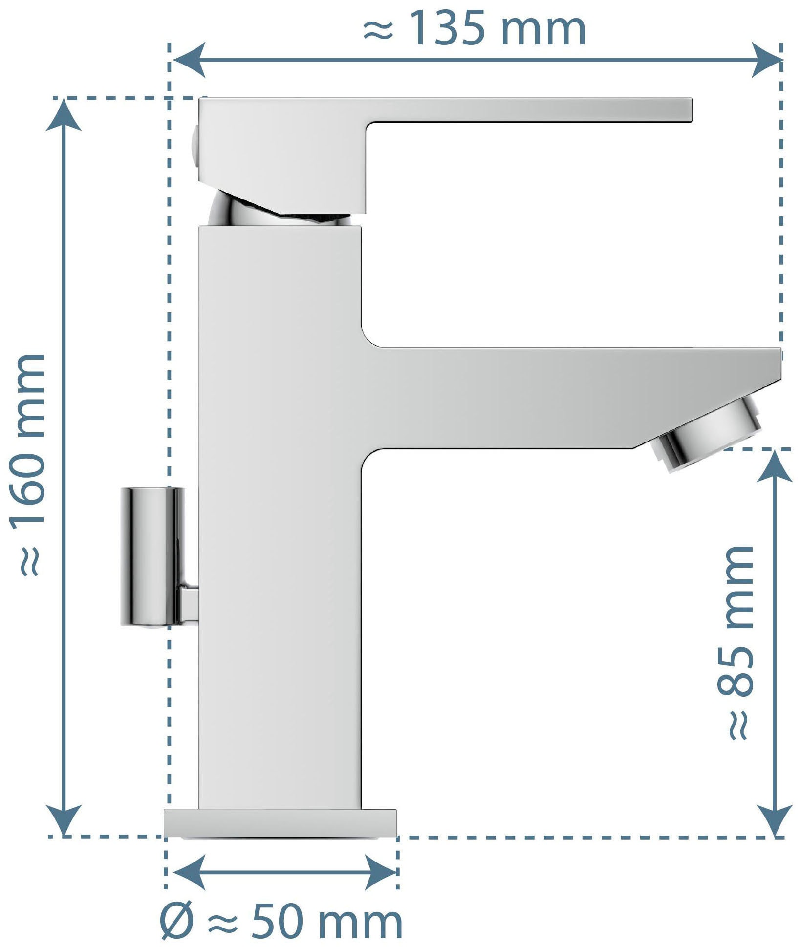 Schütte Robinet de lavabo »TOKYO II« 1 cuis tlg. cartouche silencieuse, buse mélangeuse de marque, incl. tige de traction