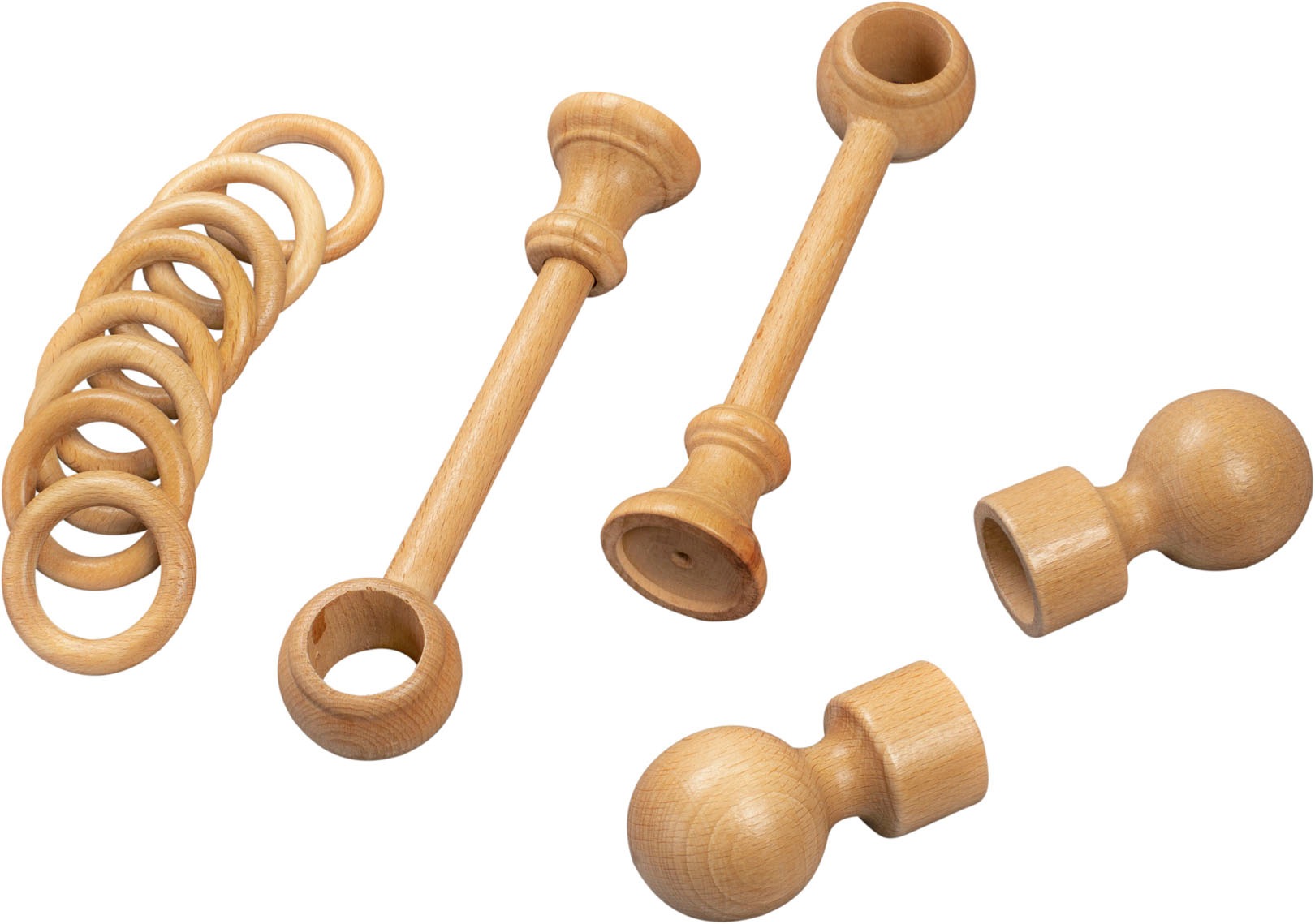 SN DECO GROUP Gardinenstange »Giro« 1 läufig-läufig Fixmass 28 mm, Holz, verschiedene Längen und Farben, Komplettset