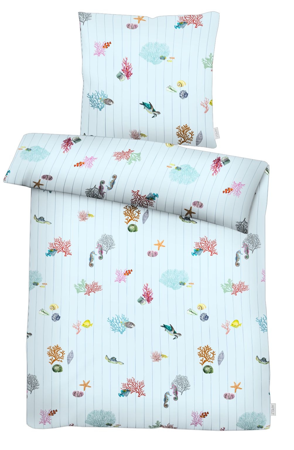 Image of APELT Bettwäsche "Reef" 2 tlg. Bettwäsche-Set mit Reissverschluss, Baumwoll-Satin, Digitaldruck