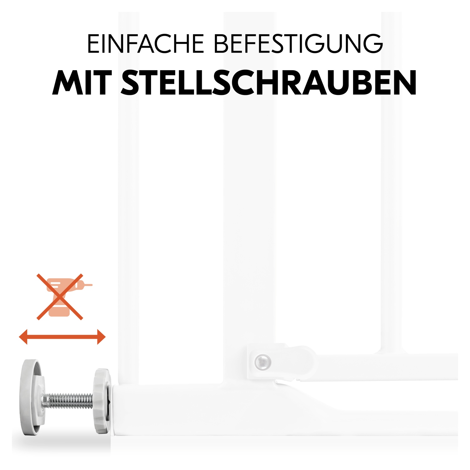 Hauck Türschutzgitter »Clear Step 2, White« auch als Treppenschutzgitter verwendbar; 75-80 cm, flacher Durchgang