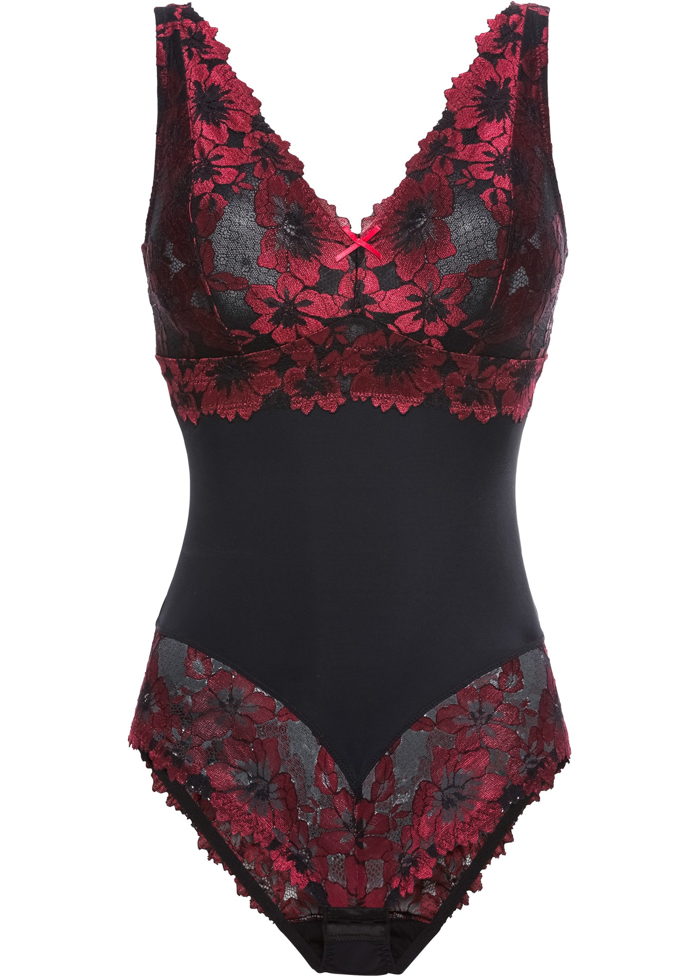 bonprix Body »Body ohne Bügel mit floraler Spitze« aus Polyamid und Elasthan, mit Futter, ohne Bügel