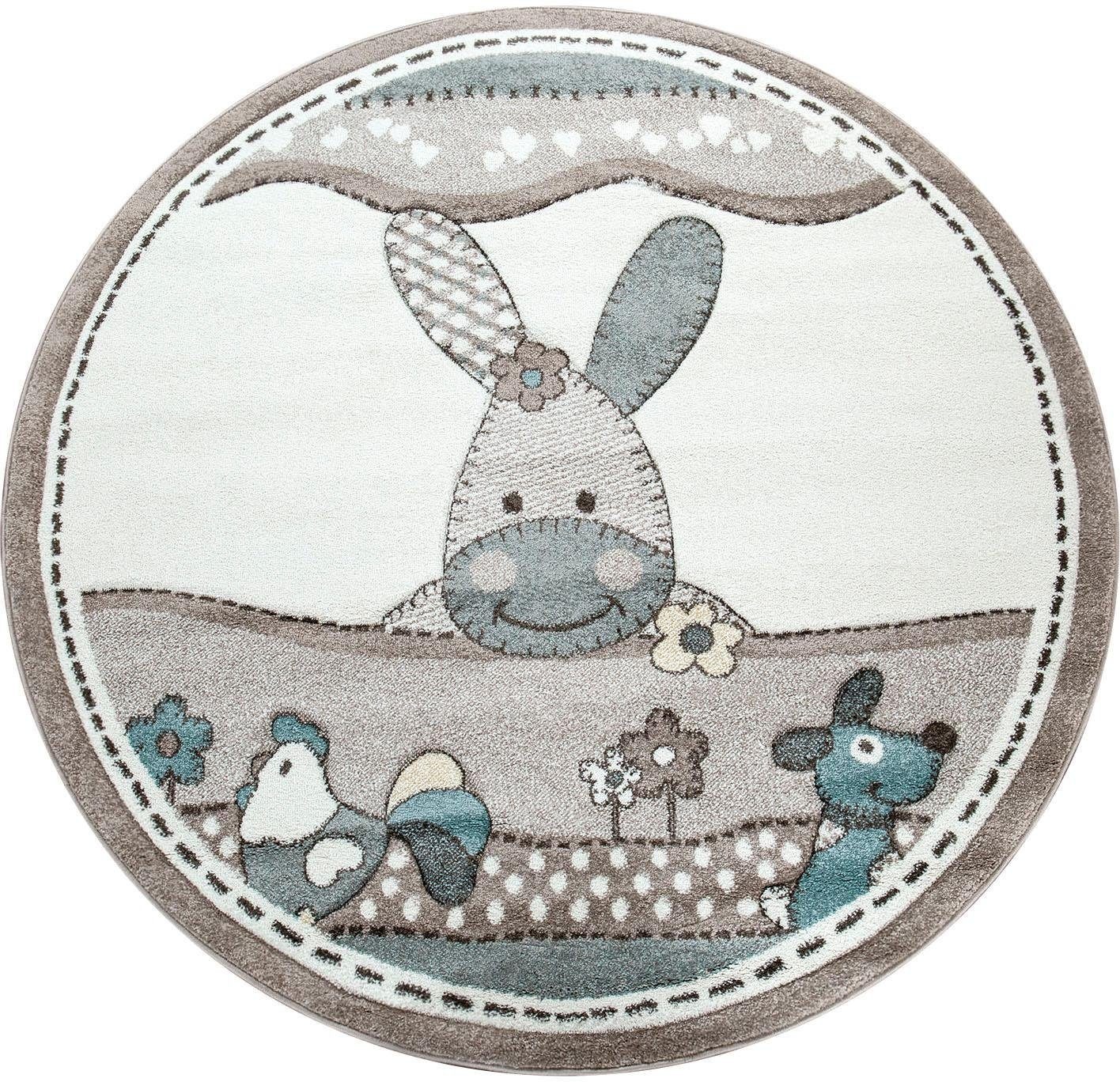 Image of Paco Home Kinderteppich »Volta 315«, rund, 18 mm Höhe, Kurzflor, niedliches Tier Motiv, Kinderzimmer bei Ackermann Versand Schweiz