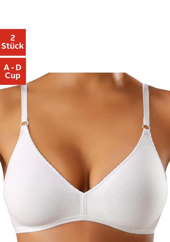 Image of petite fleur Bralette-BH, (2 Stück), aus angenehm weicher Baumwollqualität, Basic Dessous bei Ackermann Versand Schweiz