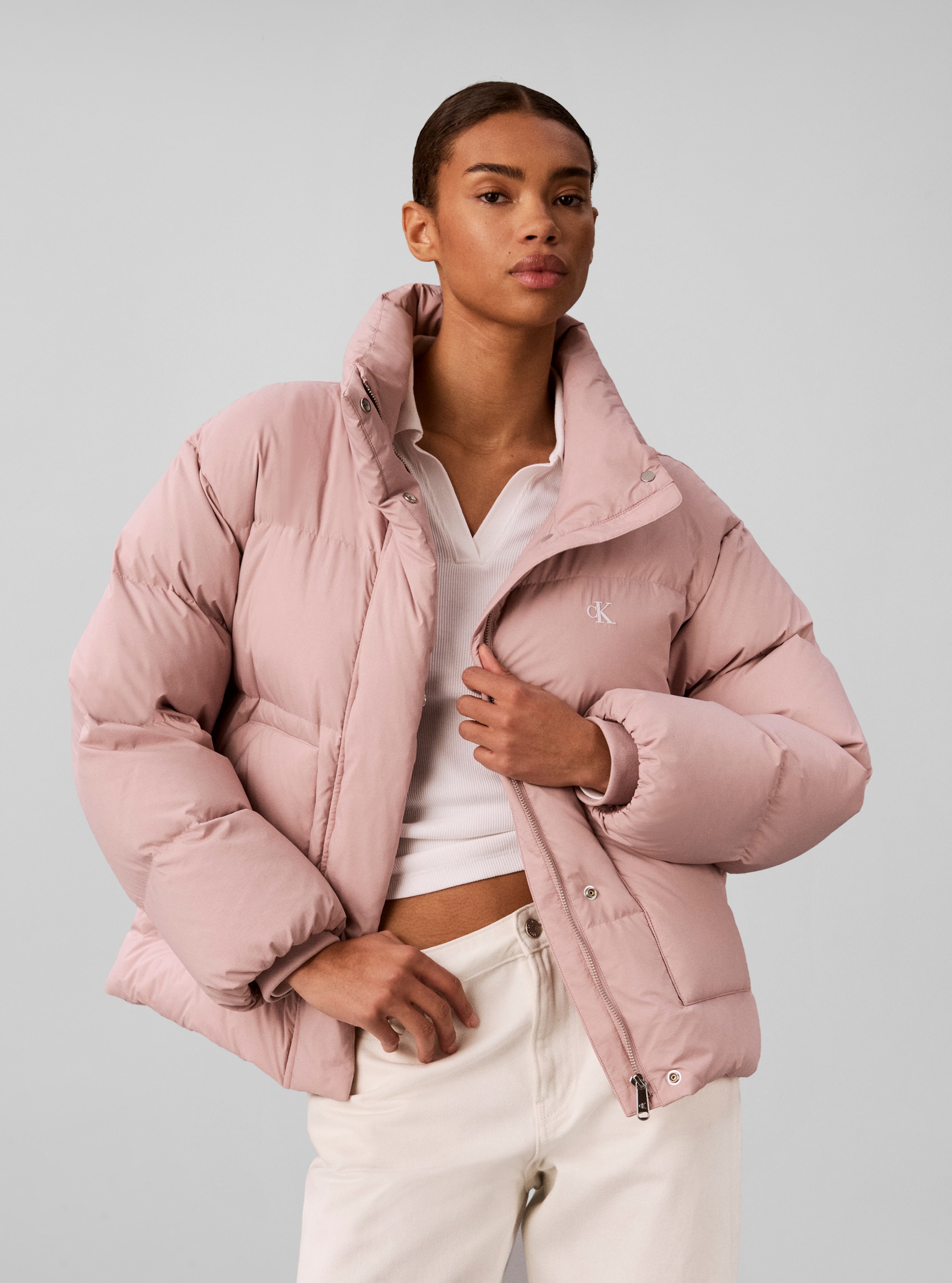 Image of Calvin Klein Steppjacke "RELAXED STAND COLLAR DOWN" ohne Kapuze Regular fit mit Stehkragen