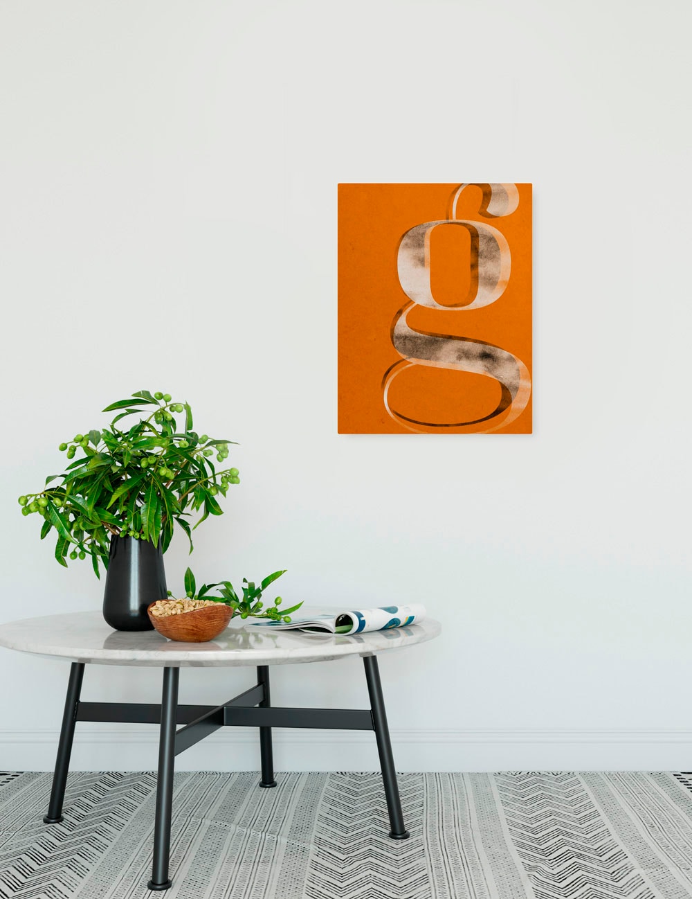Image of Komar Leinwandbild "Typo G wie Gustav - Grösse 30 x 40 cm" Natur 1 Stk. tlg. Keilrahmenbild mi Echtholzrahmen