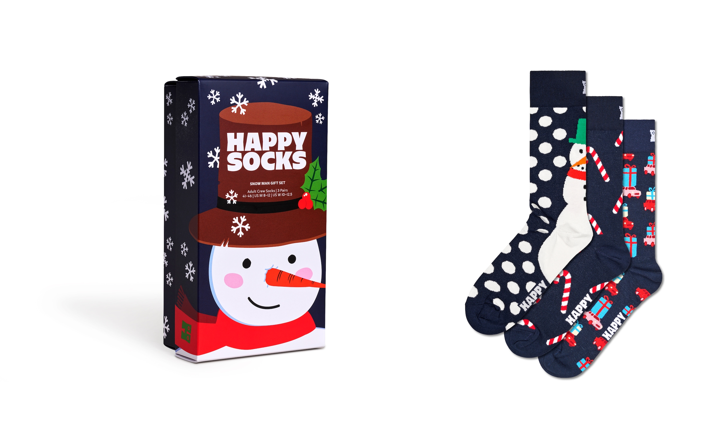 Happy Socks Langsocken, (3er Pack), mit winterlichen und weihnachtlichen Motiven