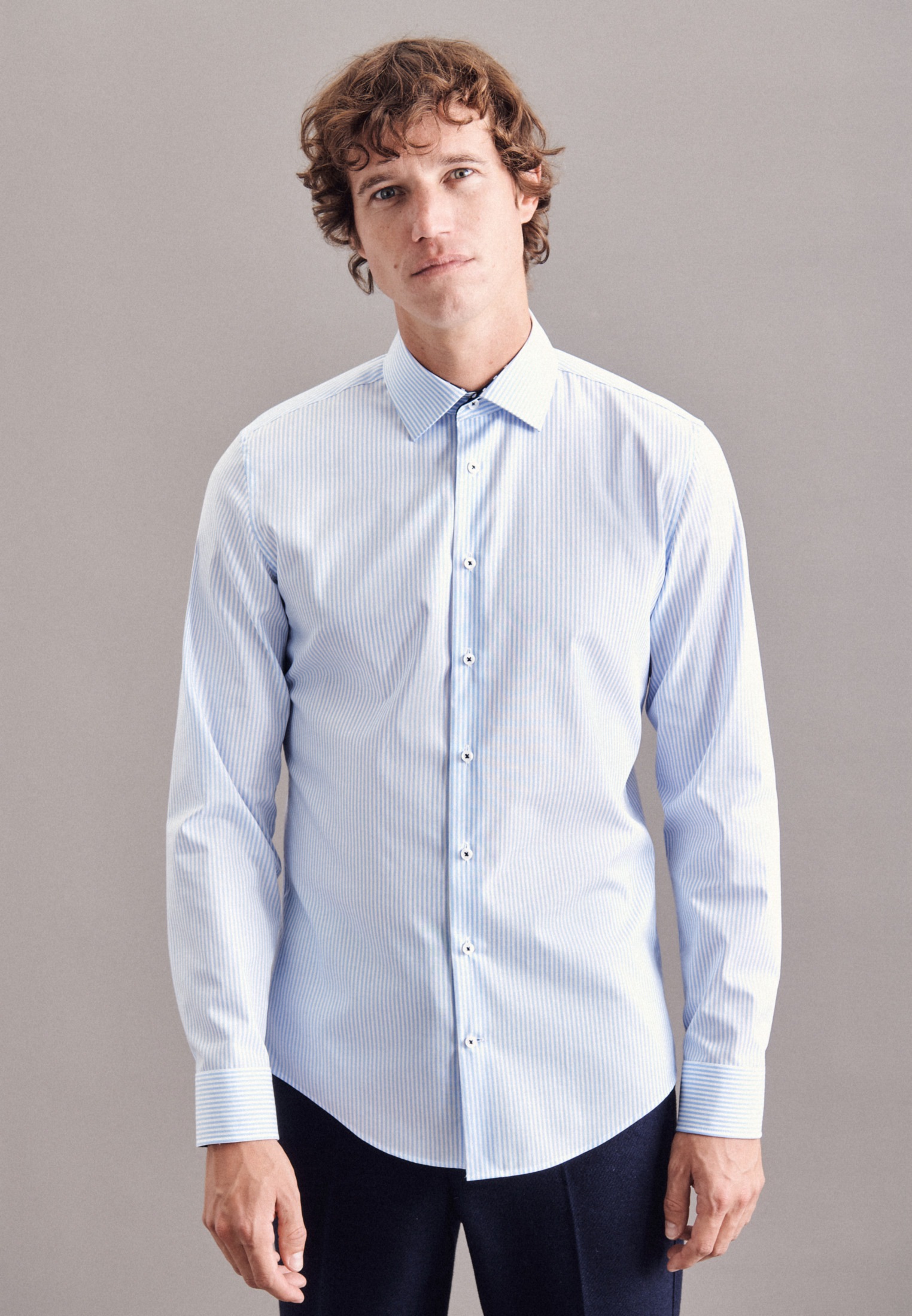 Image of seidensticker Businesshemd »Slim«, Slim Langarm Kentkragen Streifen bei Ackermann Versand Schweiz