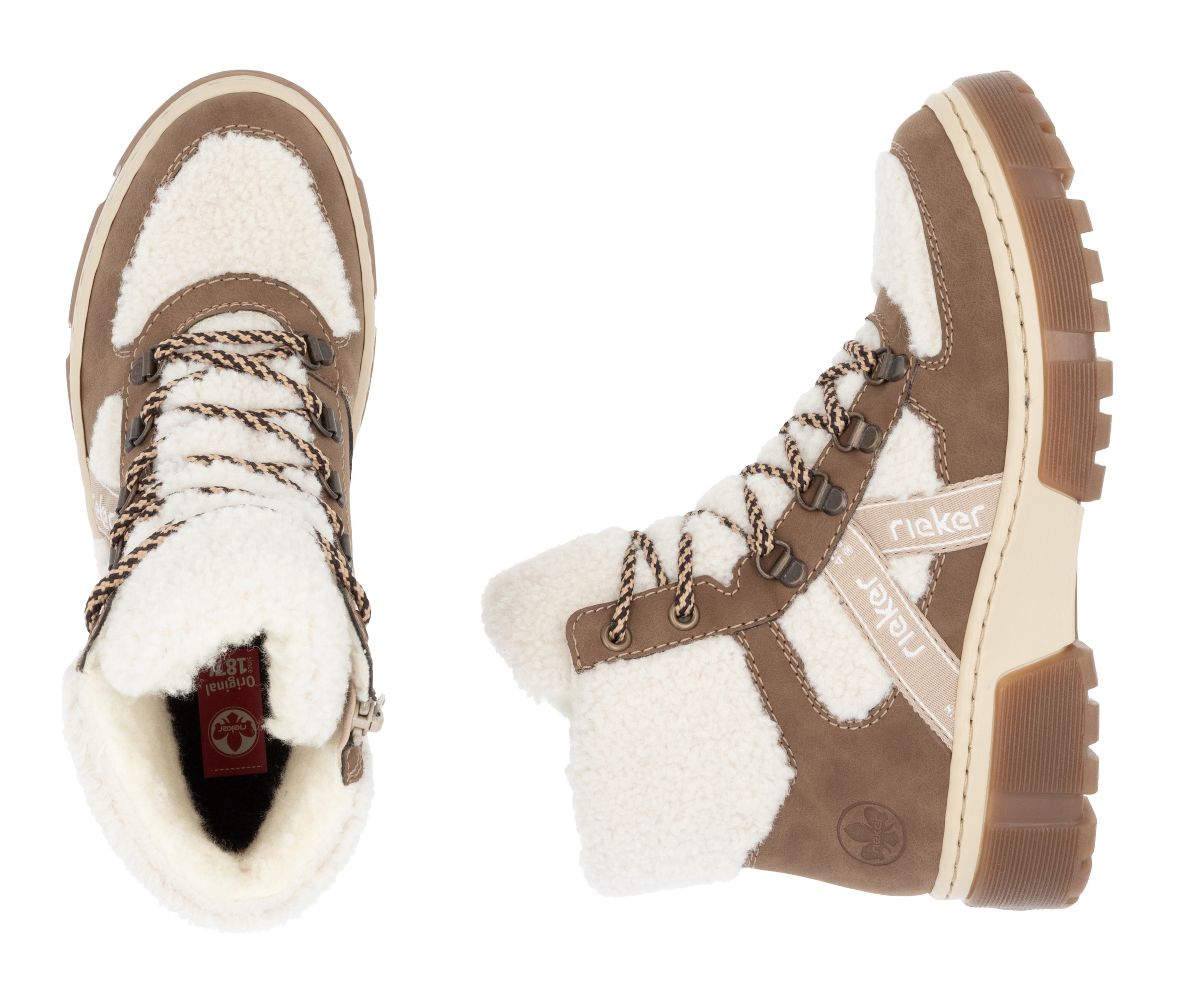Rieker Winterboots, Schnürboots, Snowboots, Profilsohle, mit Innenreissverschluss