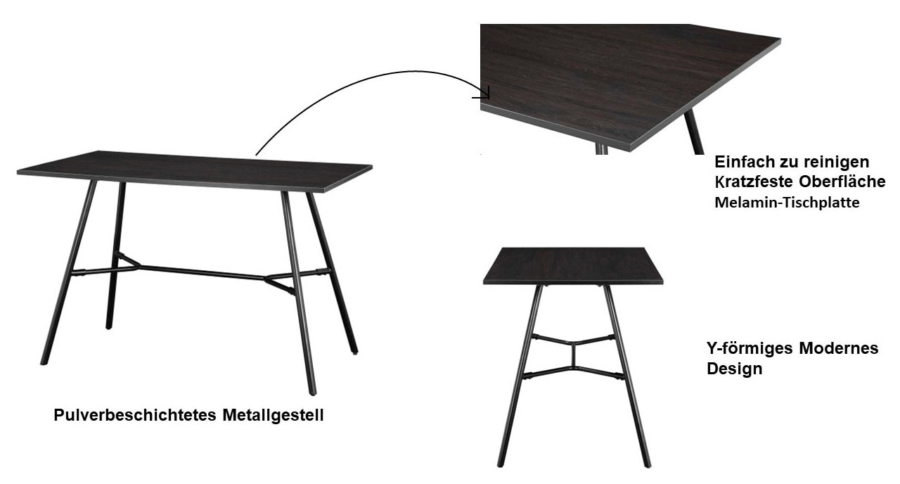 INOSIGN Table de salle à manger »Cannington, TOPSELLER!, OTTOs Choice« Tisch, Küchentisch, Auszugstisch, TOPSELLER!,  Metall Gestell, Tischplatte aus MDF , OTTOs Choice