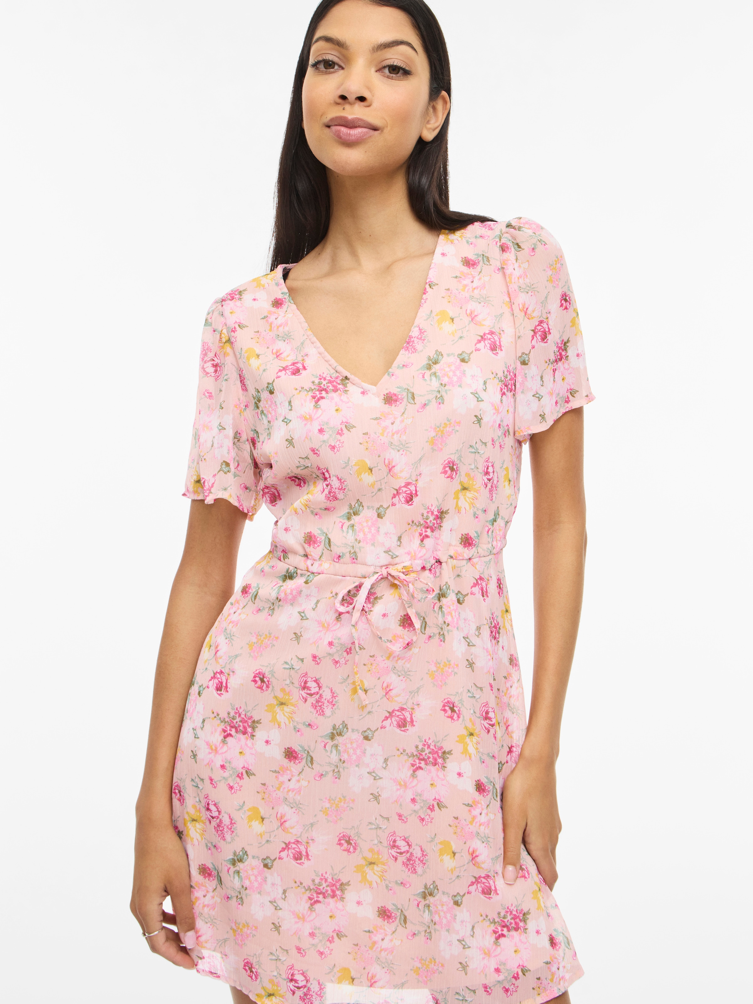 Image of Vila Minikleid "VIFALIA V-NECK S/S SHORT DRESS- NOOS" Sommerkleid