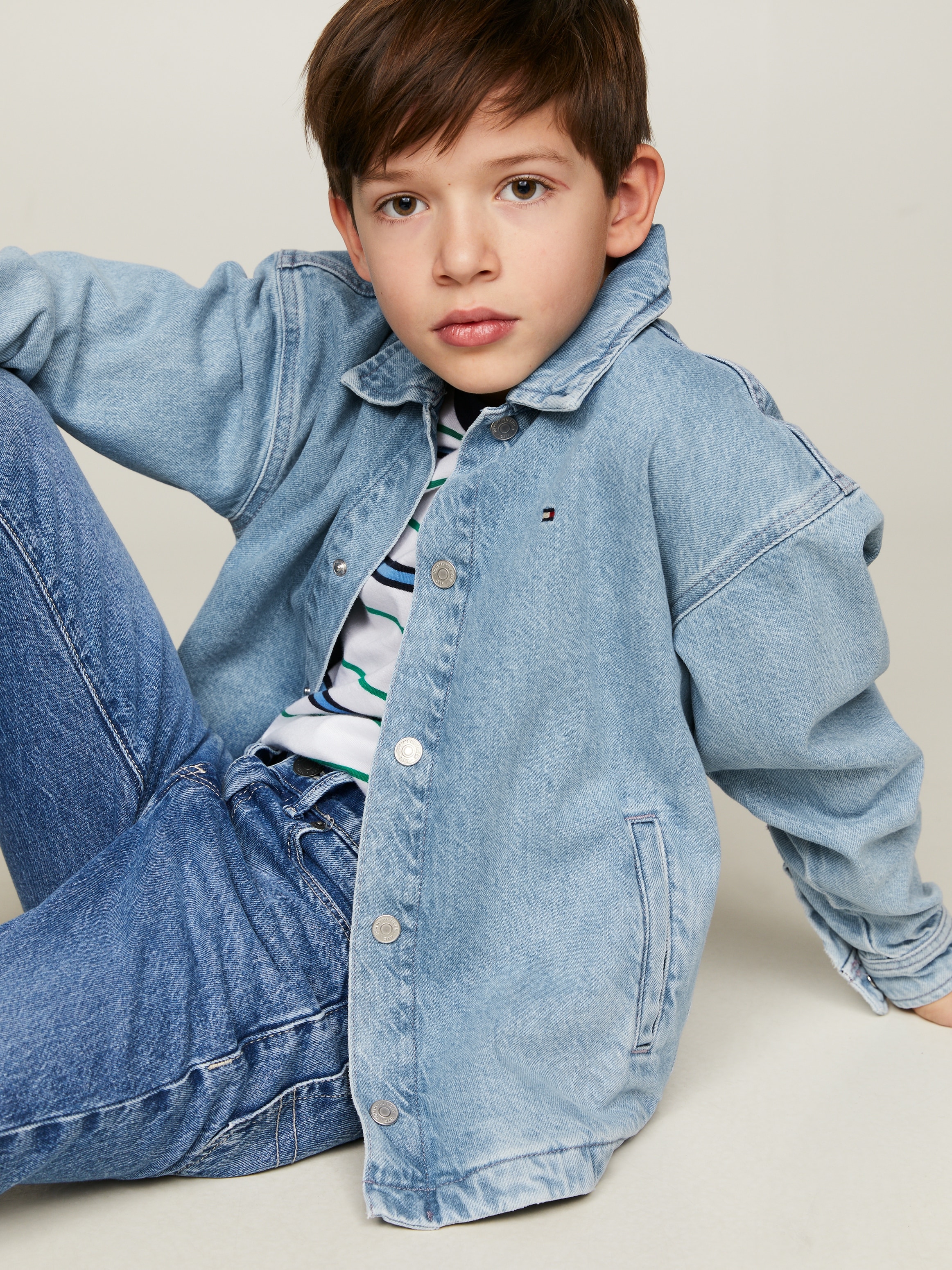 Tommy Hilfiger Jeansjacke »DENIM OVERSHIRT WORN MID WASH«, Kinder bis 16 Jahre