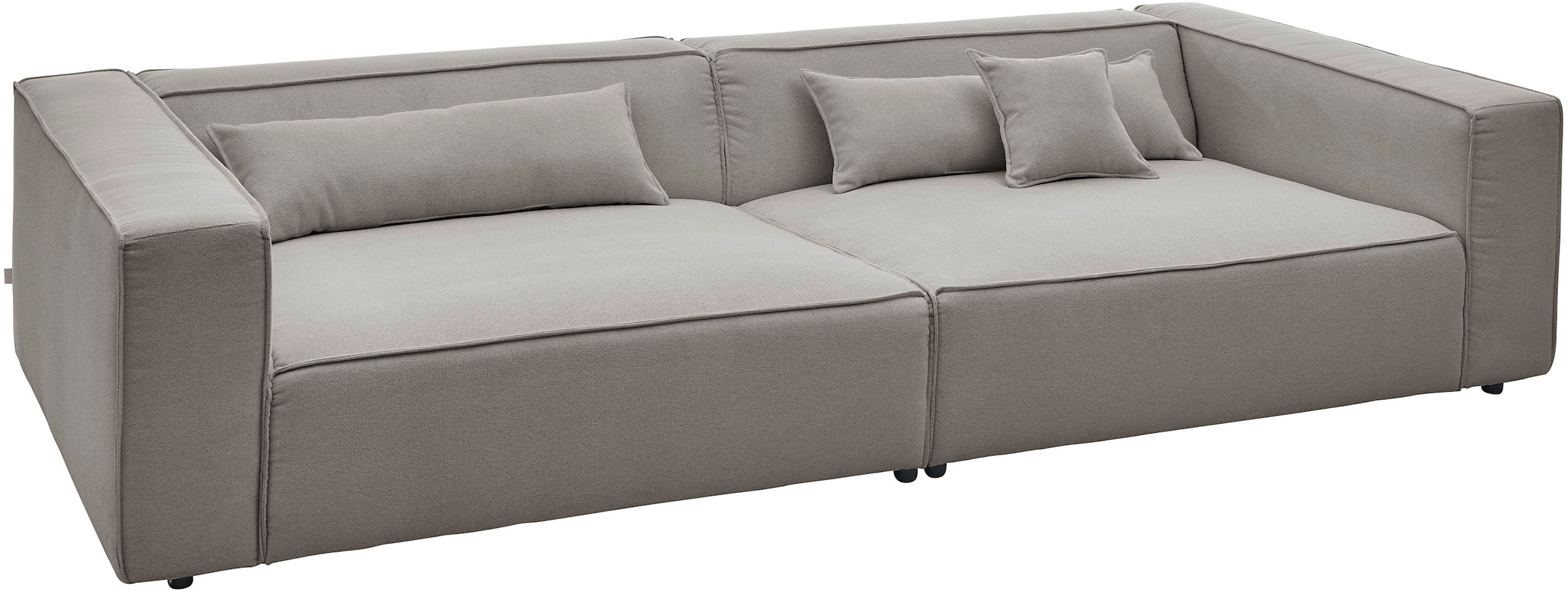 LeGer Home by Lena Gercke 3-Sitzer »PIARA XXL, Sofa mit Kedernaht in Cord, Leinenoptik o. Strukturstoff«, schwarze Füsse, bequemer Sitzkomfort, extra tiefe Sitzfläche