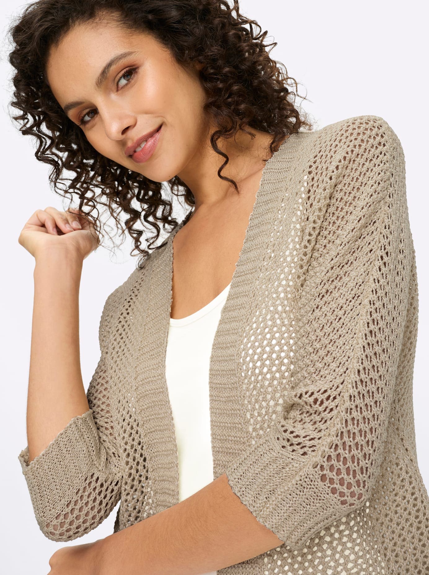 heine Veste en tricot ajouré