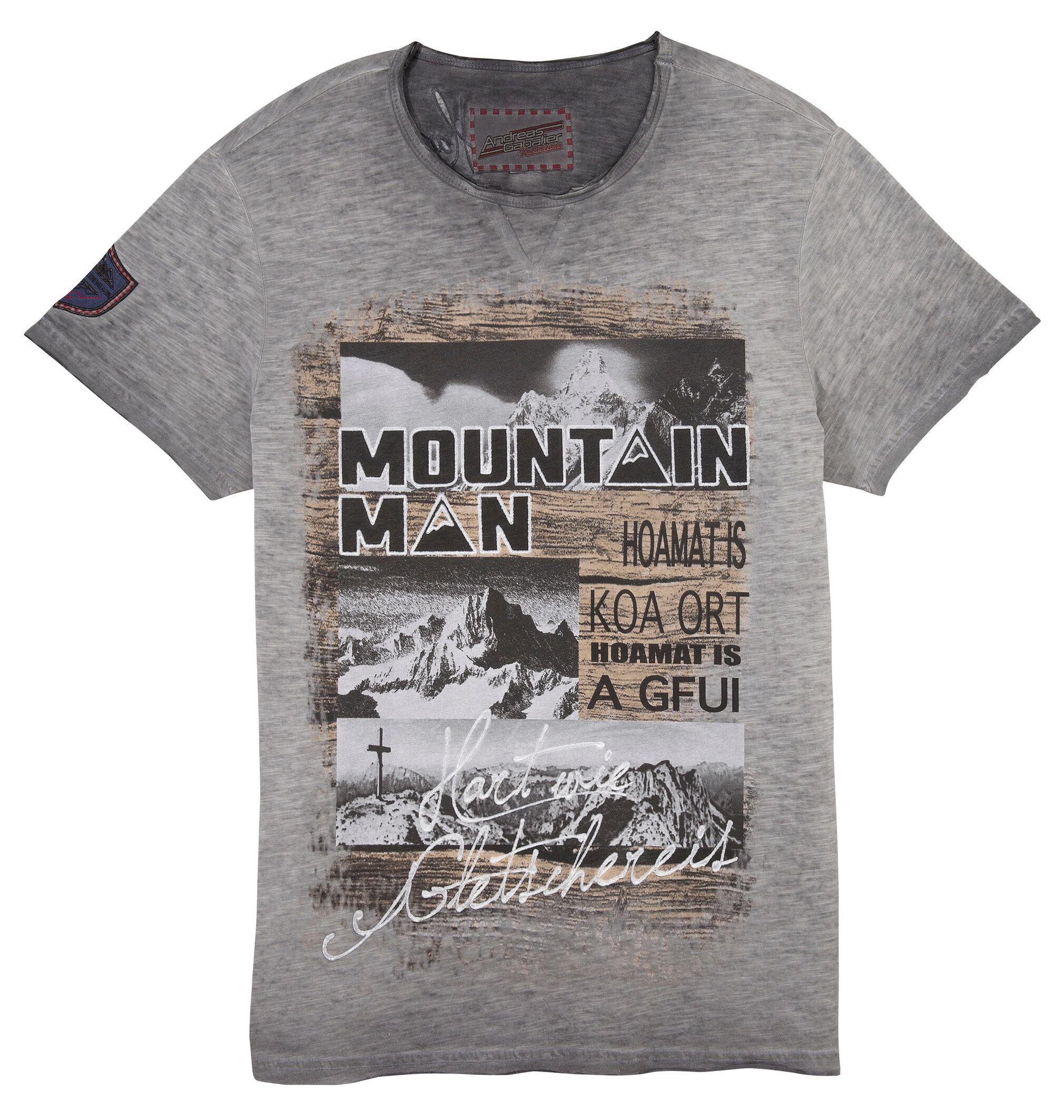 Image of Andreas Gabalier Kollektion Trachtenshirt, Herren, mit Berg-Printmotiv bei Ackermann Versand Schweiz