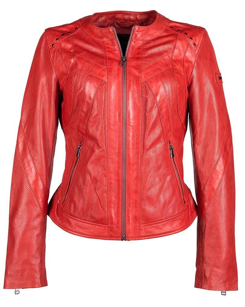 Trendige Lederjacke Damen im Bikerstil Zarina