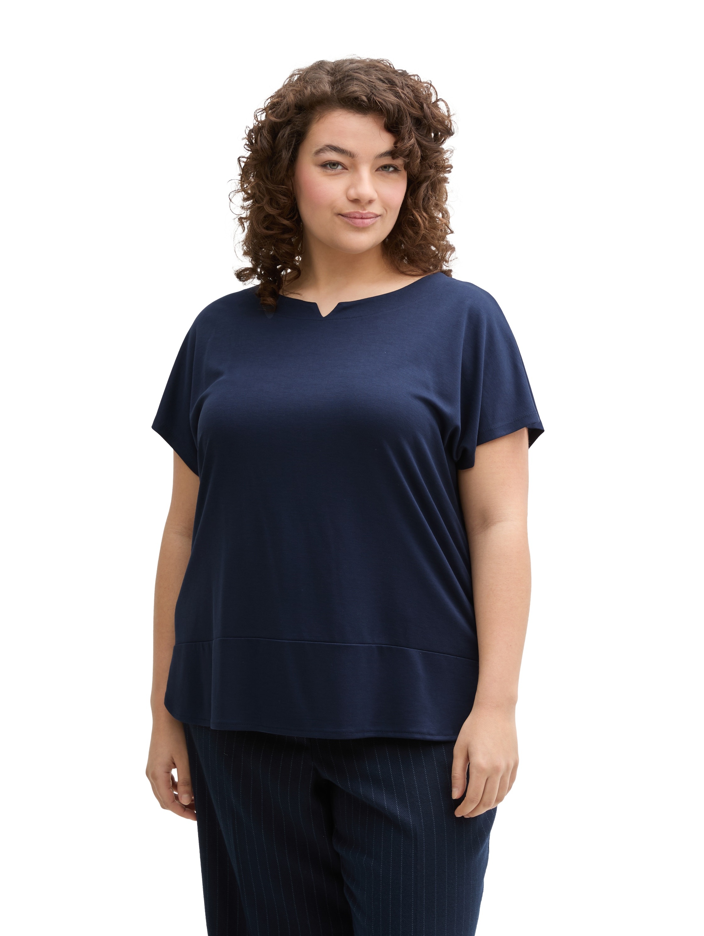 TOM TAILOR PLUS T-Shirt, mit kleinem Schlitz