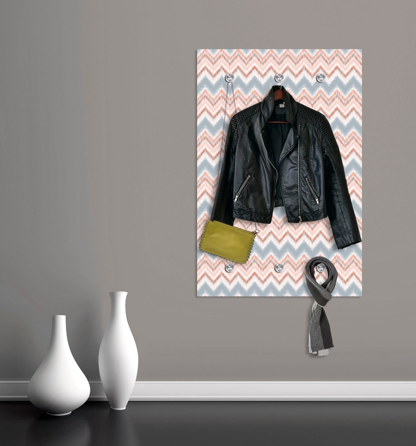 queence Barre de penderie »Streifen« mit 6 Haken, 80 x 120 cm