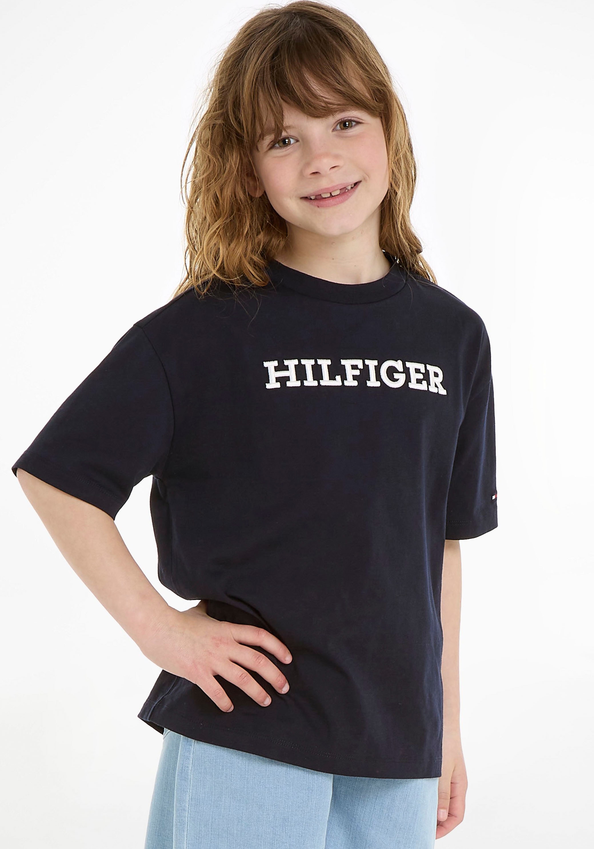 Tommy Hilfiger T-Shirt »U MONOTYPE TEE S/S«, mit grosser Logo-Stickerei