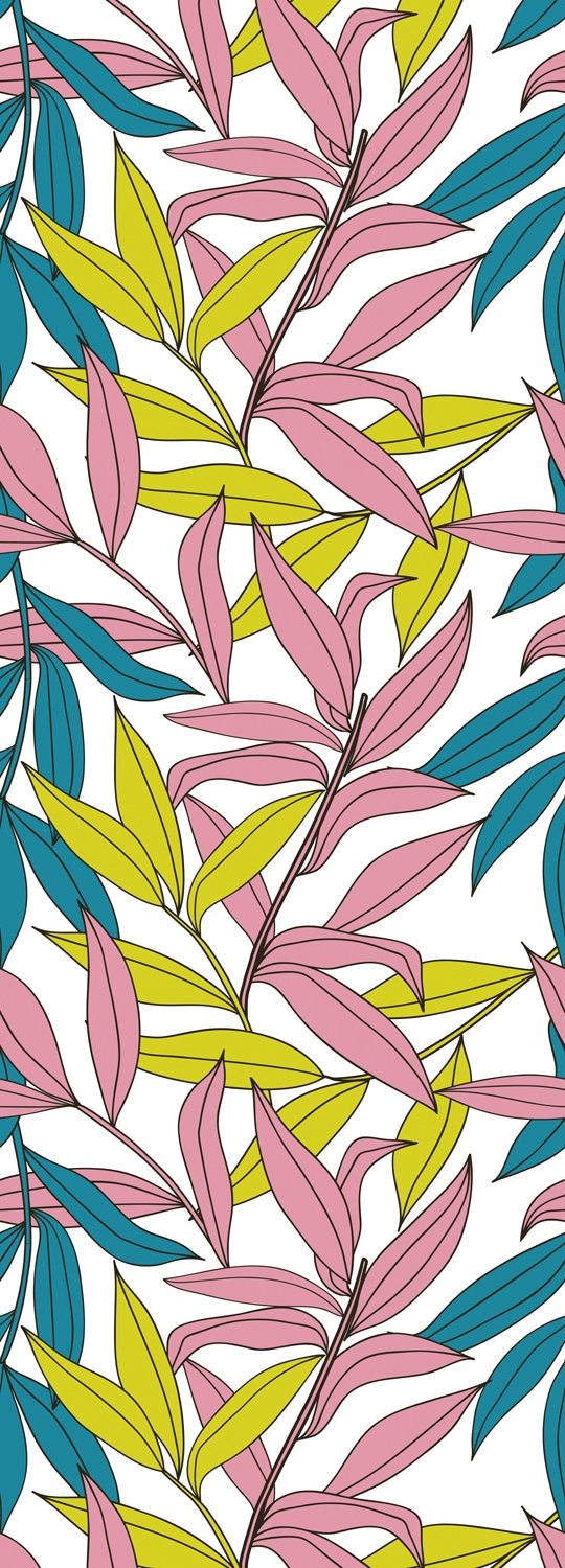 Image of queence Vinyltapete "Archie" Motiv bedruckt botanisch floral gemustert natürlich glatt 90x250cm, selbstklebend, kinderleichte Anbringung, Sticker