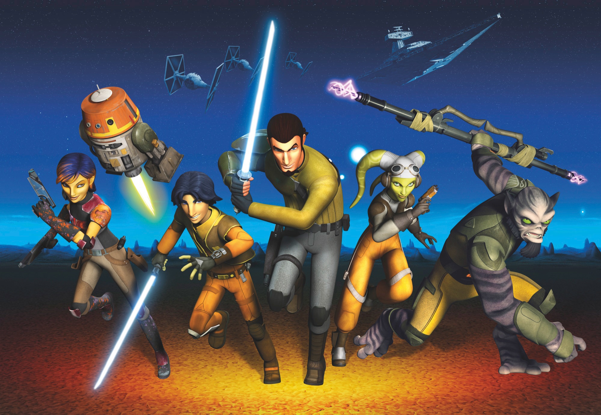 Image of Komar Fototapete "STAR WARS Rebels Run - Grösse 368 x 254 cm" bedruckt glatt Kinderzimmer