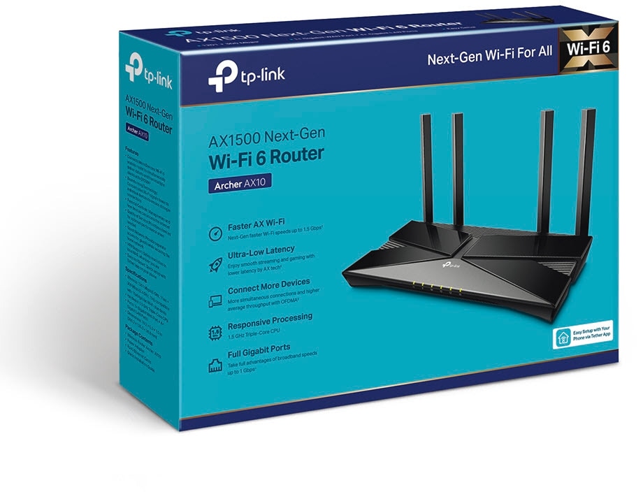 TP-Link WLAN-Router »Archer AX10 AX1500 Wi-Fi 6 WLAN Router«