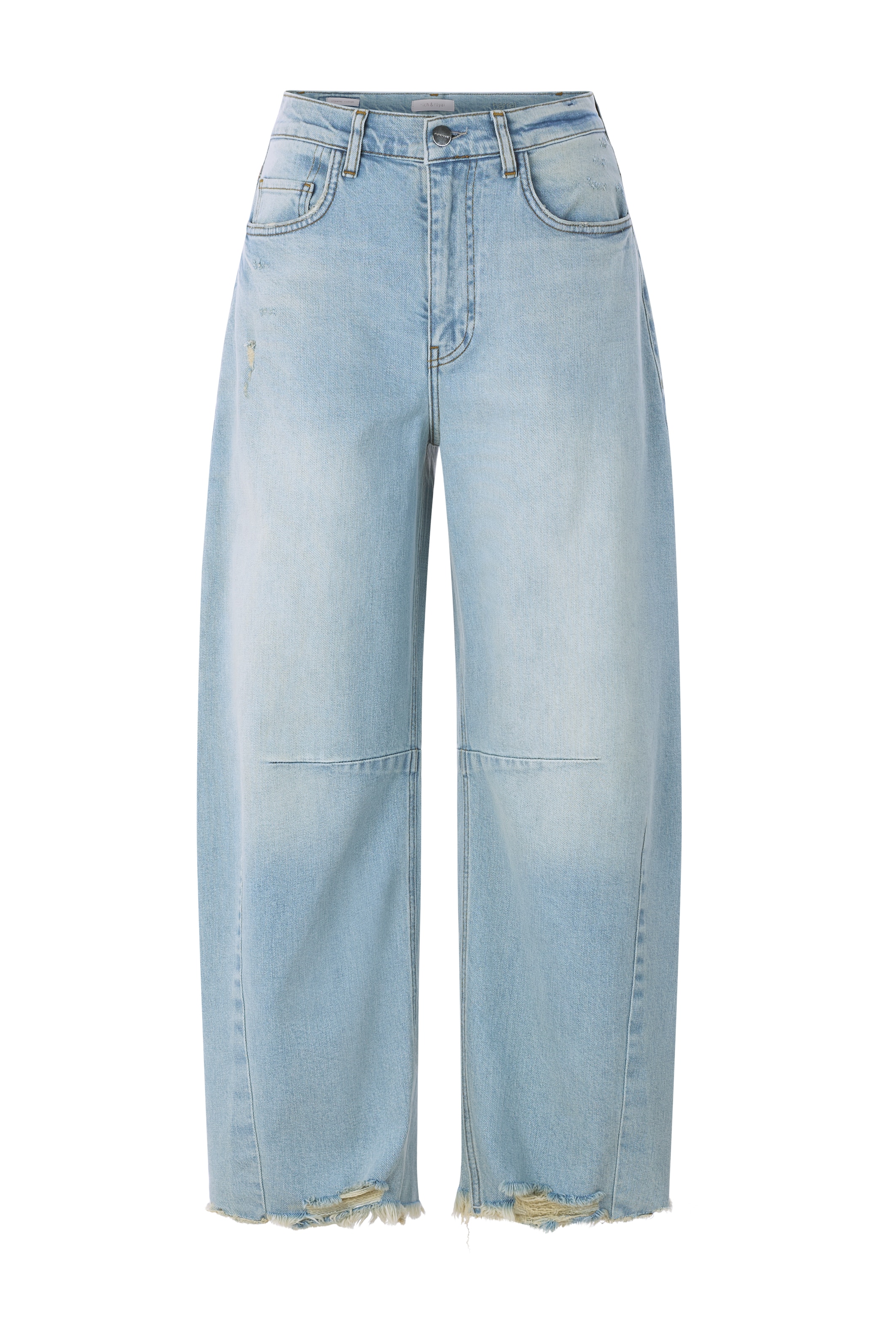 RICHROYAL Jeans large Barrel-Style, Wide Leg Cropped Jeans, mit coolen Destroyed Effekten