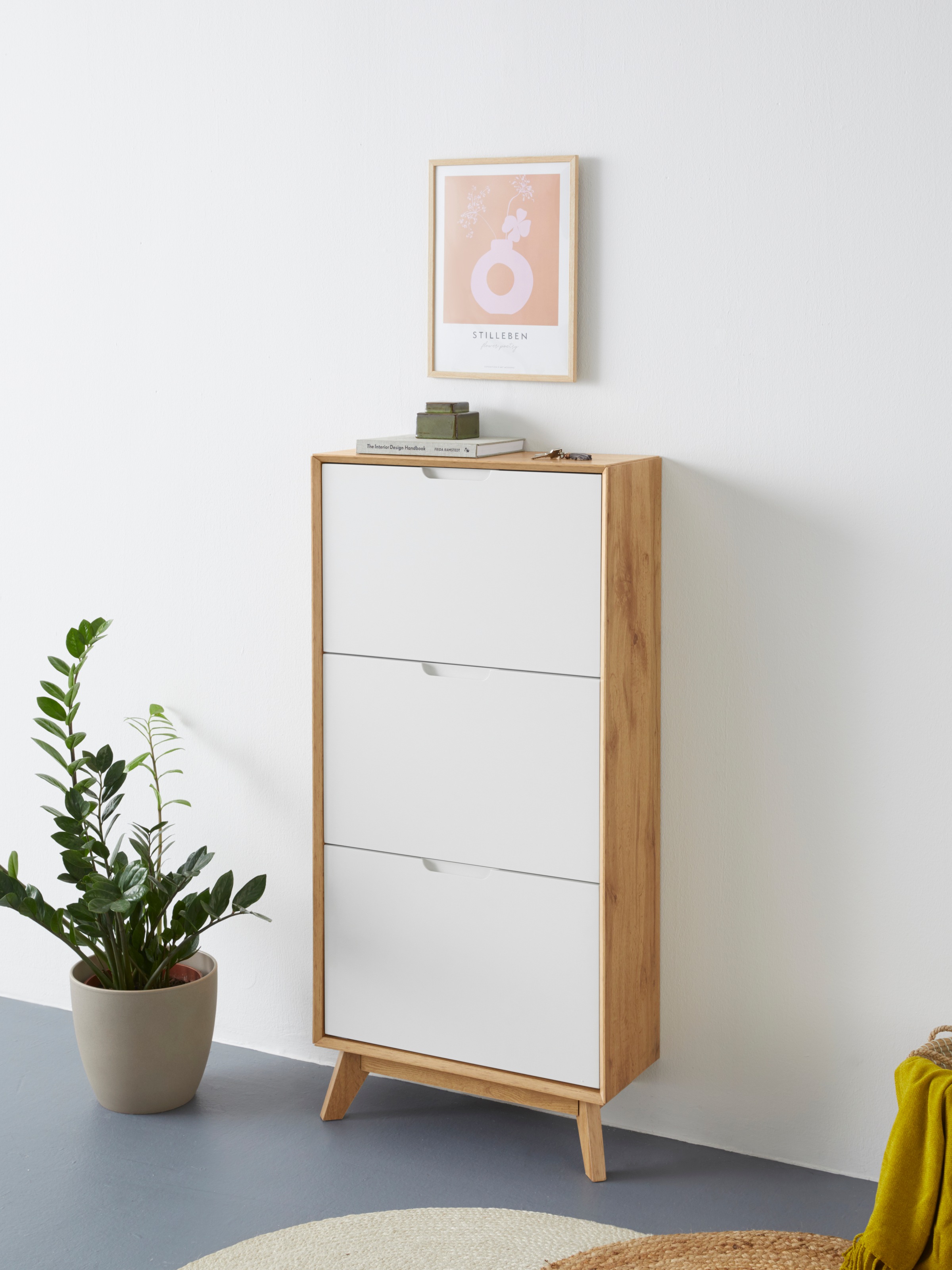 Image of GOODproduct Schuhschrank "Pandrup" mit 3 Klappen, ca. 5 Paar Schuhe pro Klappe, Höhe 125 cm