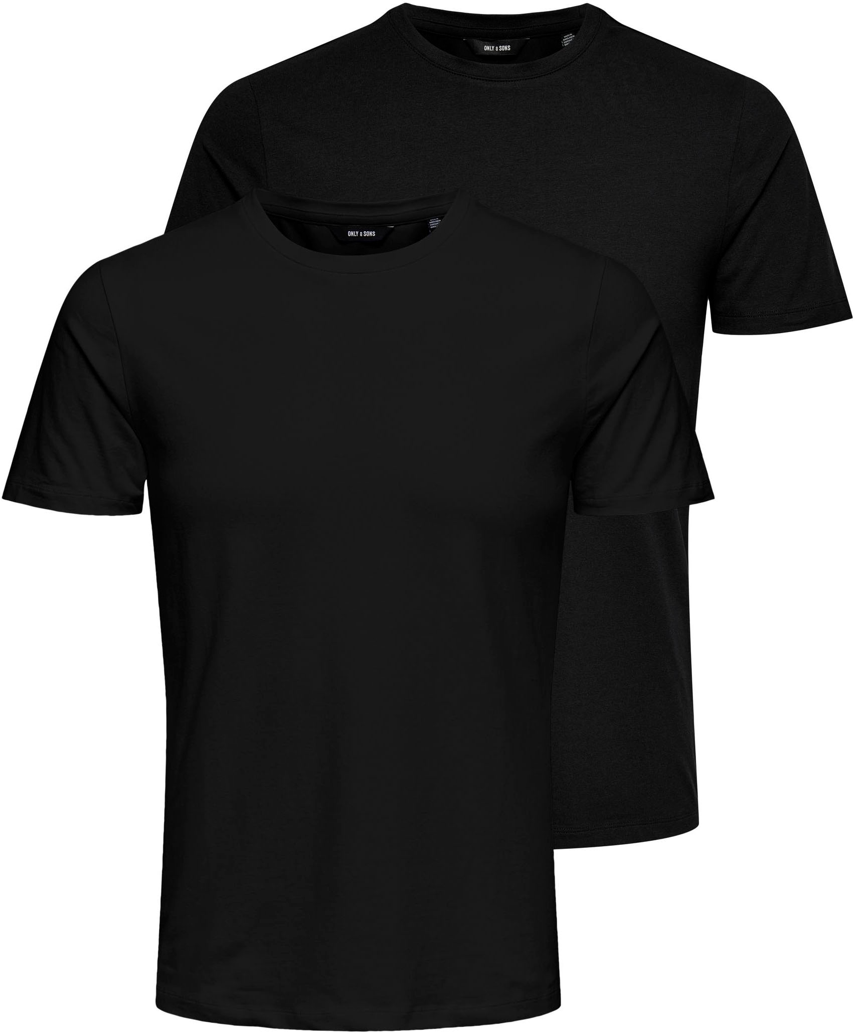 Image of ONLY & SONS T-Shirt "ONSBASIC SLIM O-NECK 2-PACK NOOS" Packung, 2 Stk.