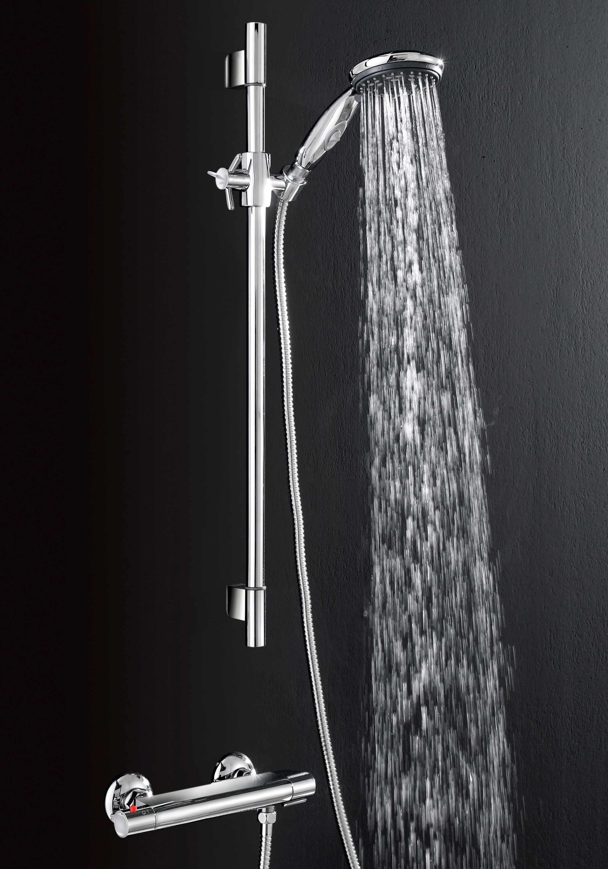Image of Schütte Duschsystem "Aquasave" Set, Duschsystem mit Thermostat, Duschkopf mit Schlauch und Halterung