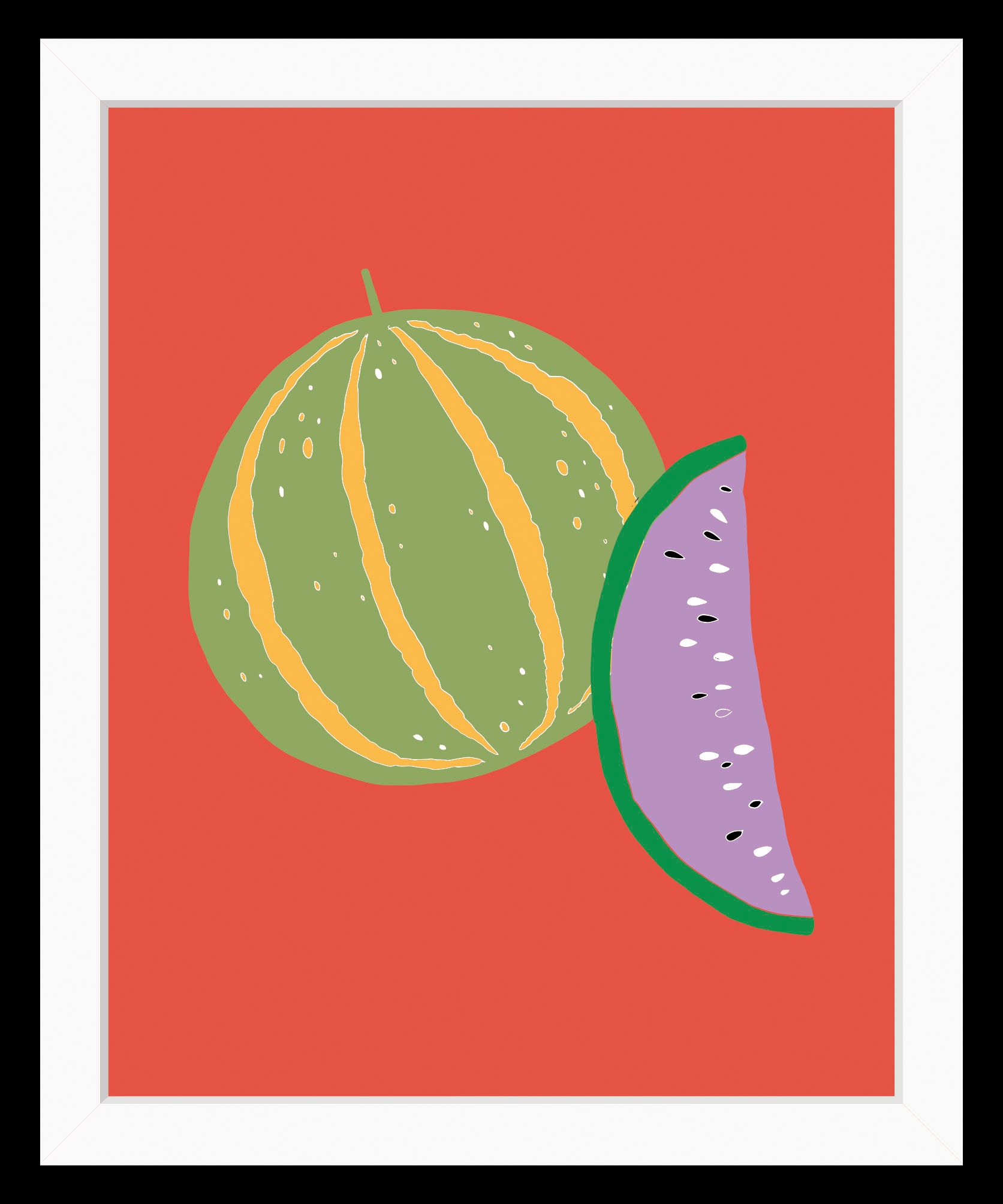 Image of queence Bild "Kimmy" Essen Figuren Kunst Lebensmittel Obst Obst Bilder 1 Stk. tlg. HD Premium Poster-Druck inkl. Holzrahmen